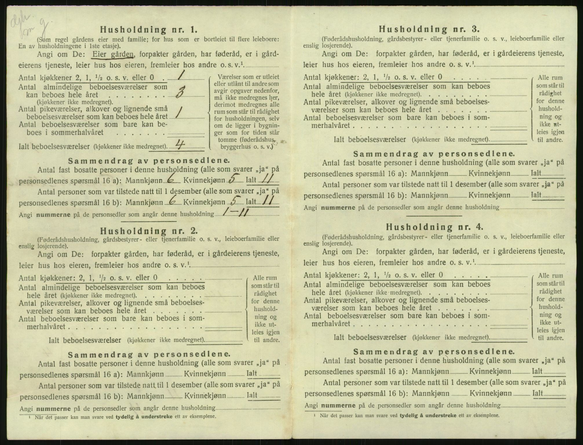 SAST, 1920 census for Bjerkreim, 1920, p. 45