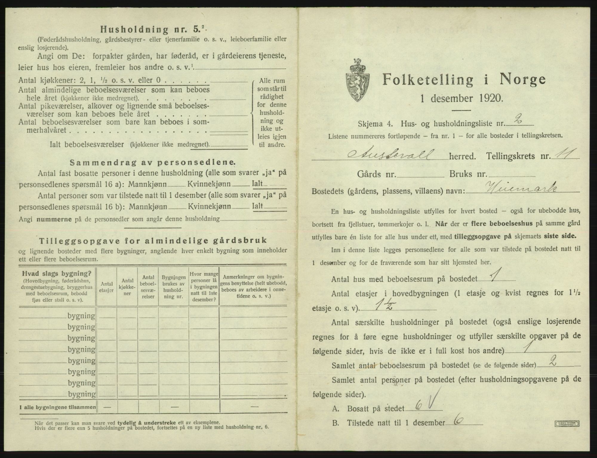 SAB, 1920 census for Austevoll, 1920, p. 815