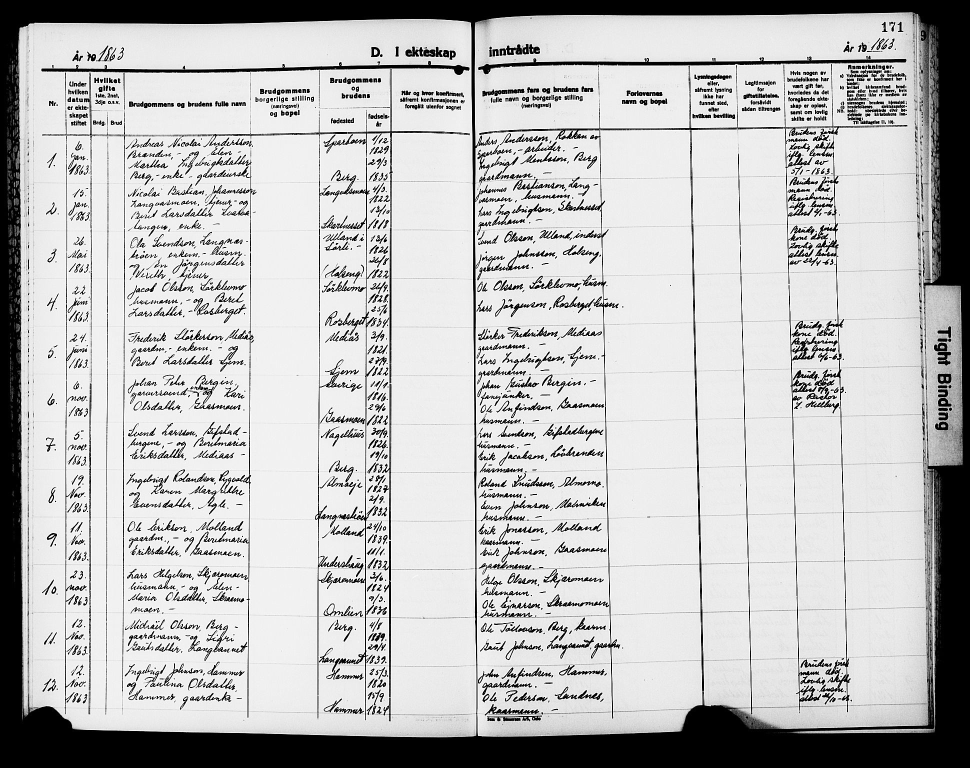 Ministerialprotokoller, klokkerbøker og fødselsregistre - Nord-Trøndelag, AV/SAT-A-1458/749/L0485: Parish register (official) no. 749D01, 1857-1872, p. 171