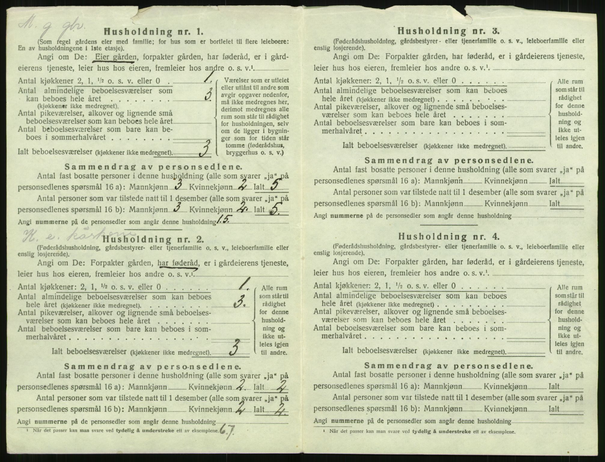 SAT, 1920 census for Kvernes, 1920, p. 120