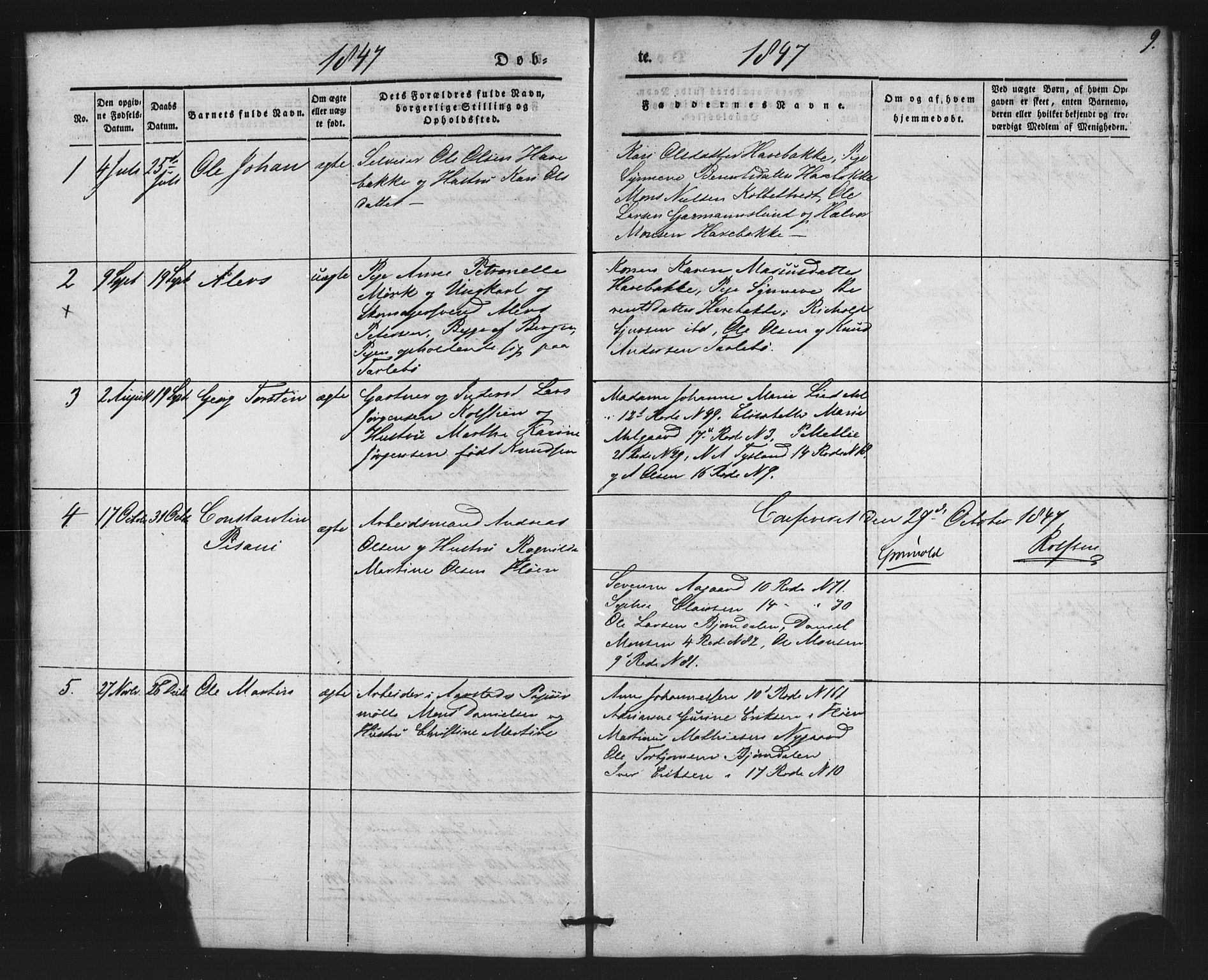 St. Jørgens hospital og Årstad sokneprestembete, AV/SAB-A-99934: Parish register (copy) no. A 2, 1843-1863, p. 9