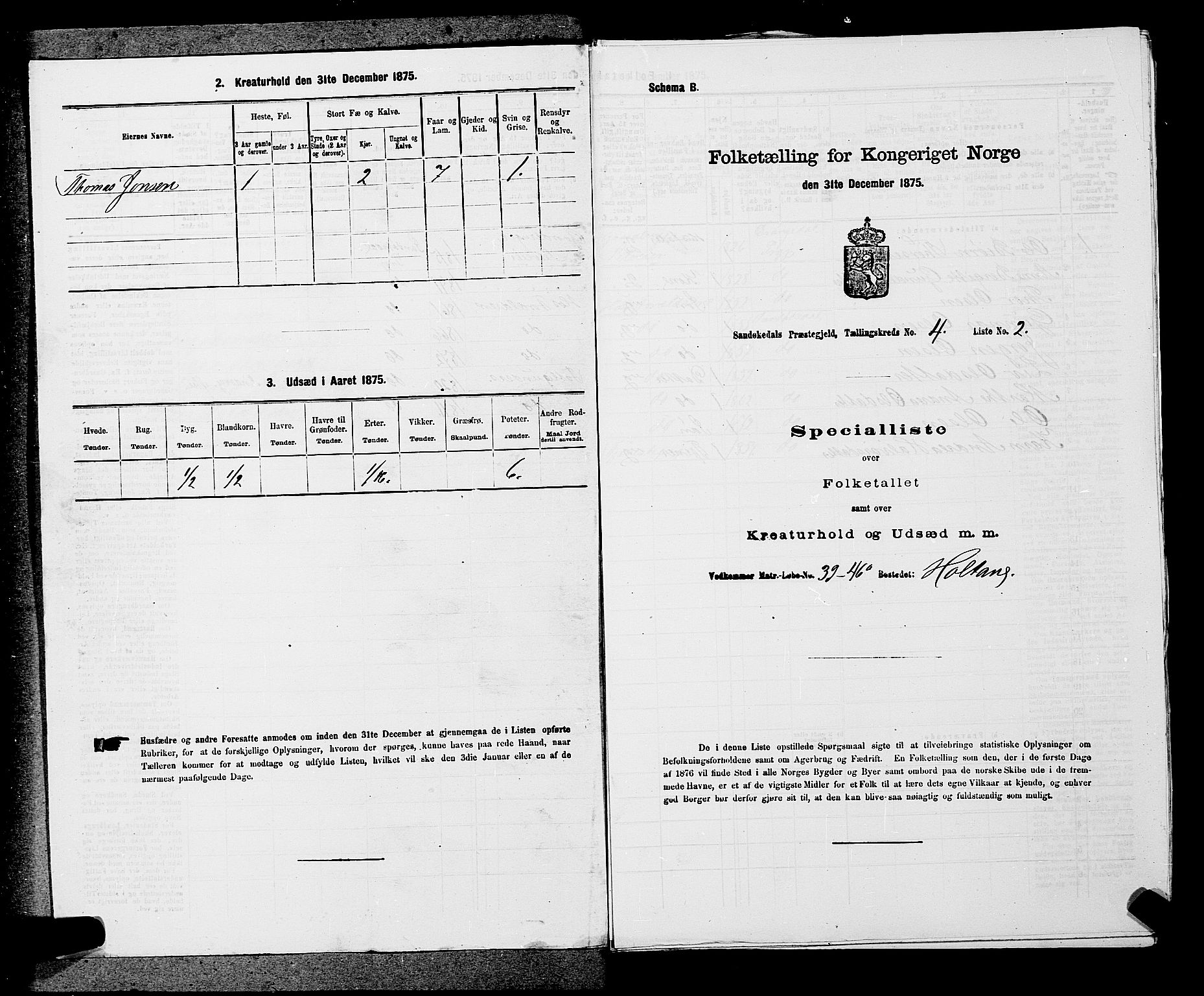 SAKO, 1875 census for 0816P Sannidal, 1875, p. 251