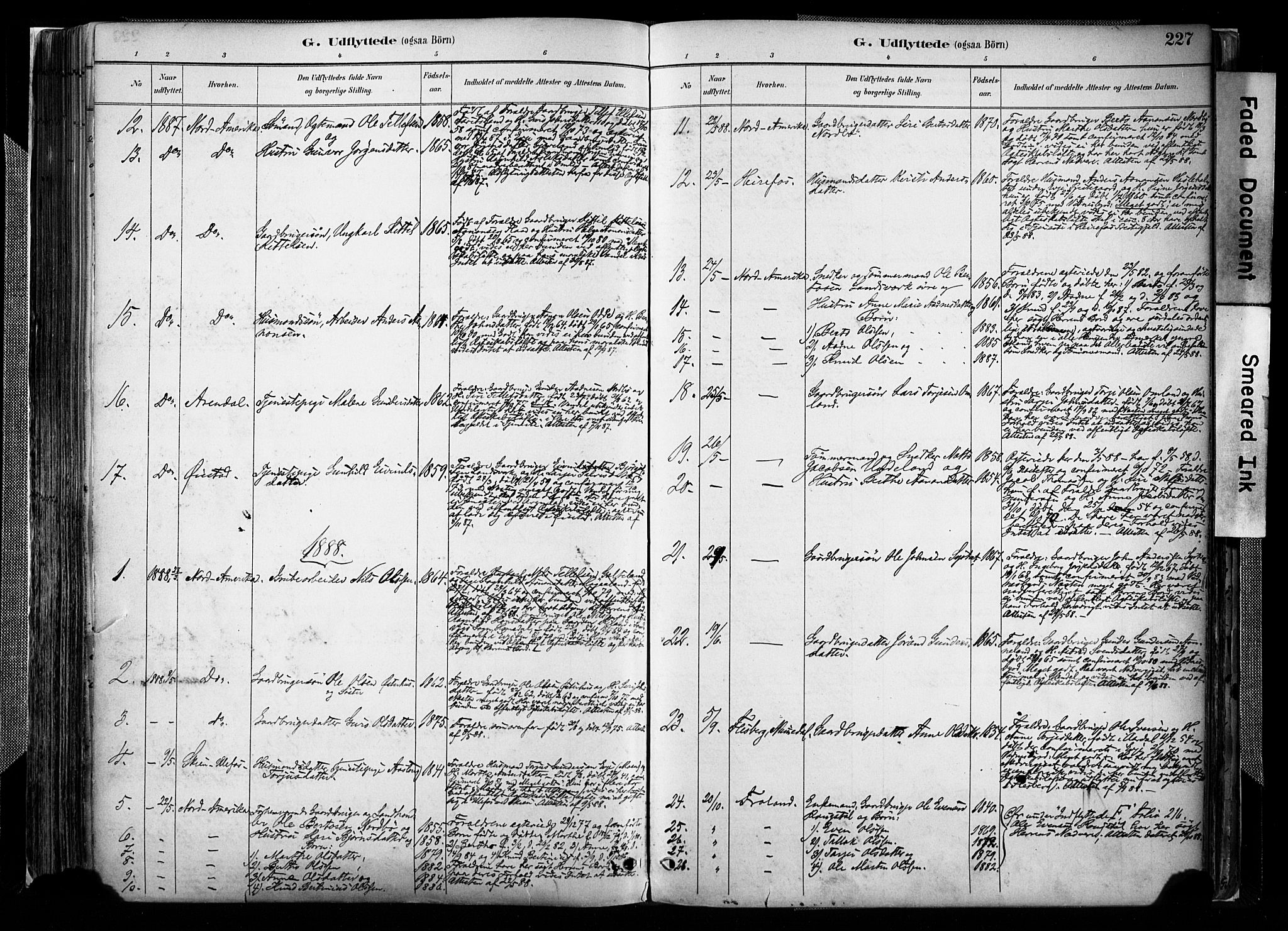 Evje sokneprestkontor, AV/SAK-1111-0008/F/Fa/Faa/L0007: Parish register (official) no. A 7, 1884-1909, p. 227