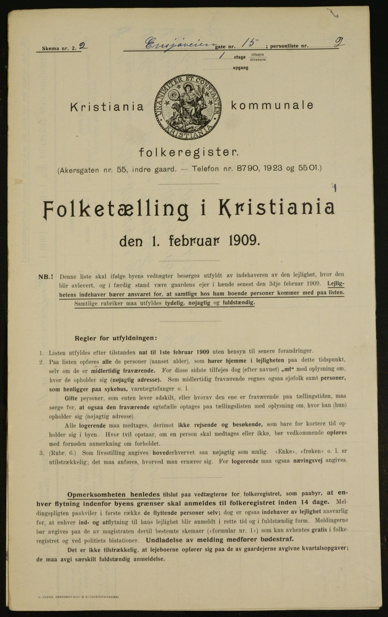 OBA, Municipal Census 1909 for Kristiania, 1909, p. 19824