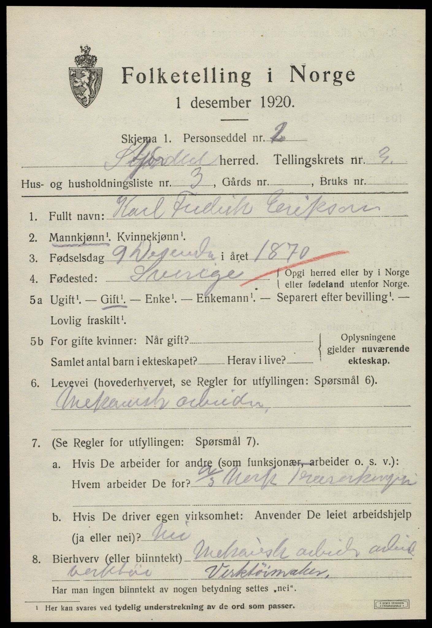 SAT, 1920 census for Stjørdal, 1920, p. 2550