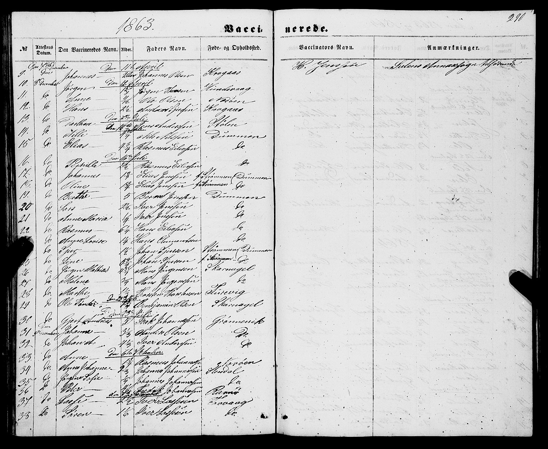 Gulen sokneprestembete, AV/SAB-A-80201/H/Haa/Haaa/L0022: Parish register (official) no. A 22, 1859-1869, p. 290