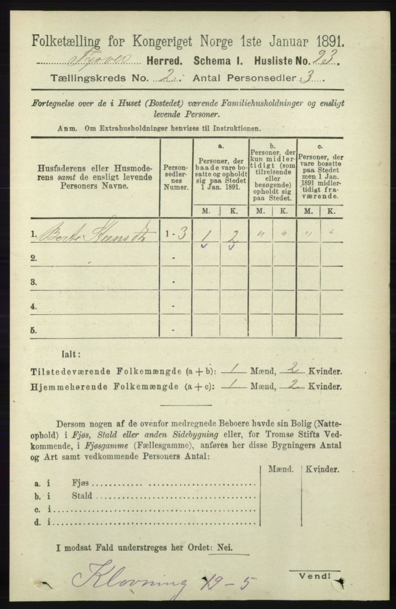 RA, 1891 census for 1146 Tysvær, 1891, p. 694