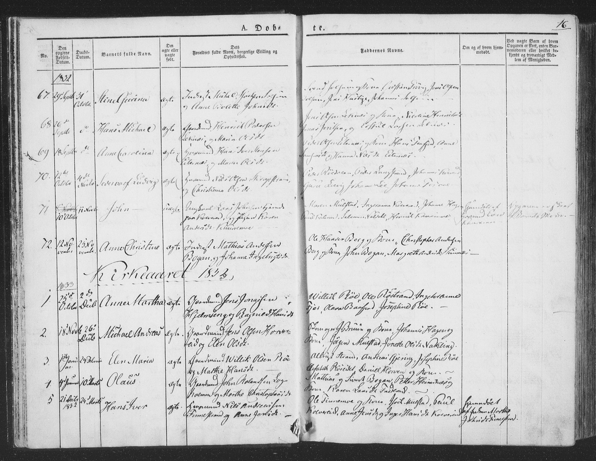 Ministerialprotokoller, klokkerbøker og fødselsregistre - Nord-Trøndelag, SAT/A-1458/780/L0639: Parish register (official) no. 780A04, 1830-1844, p. 16