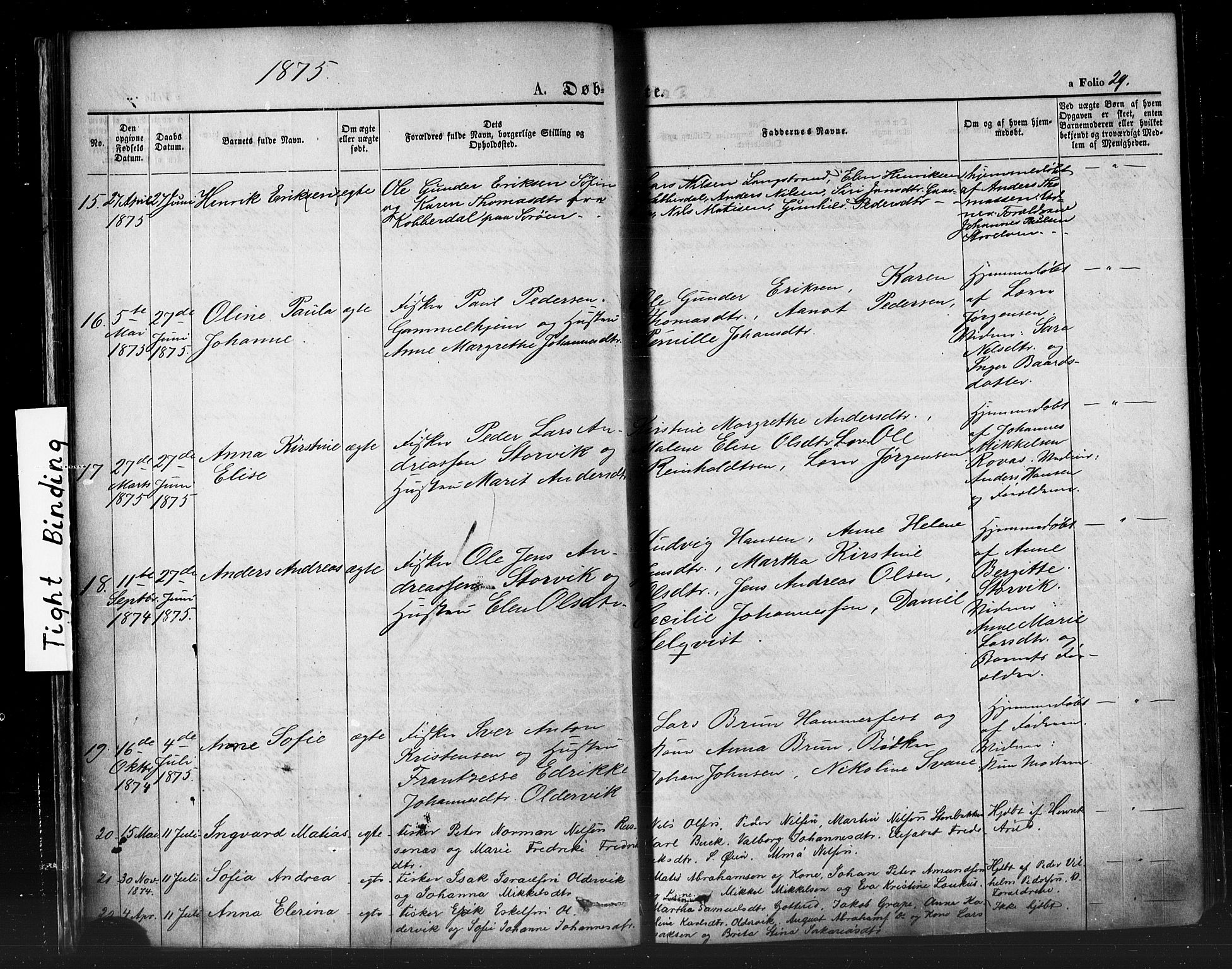 Hammerfest sokneprestkontor, AV/SATØ-S-1347/H/Ha/L0007.kirke: Parish register (official) no. 7, 1869-1884, p. 29
