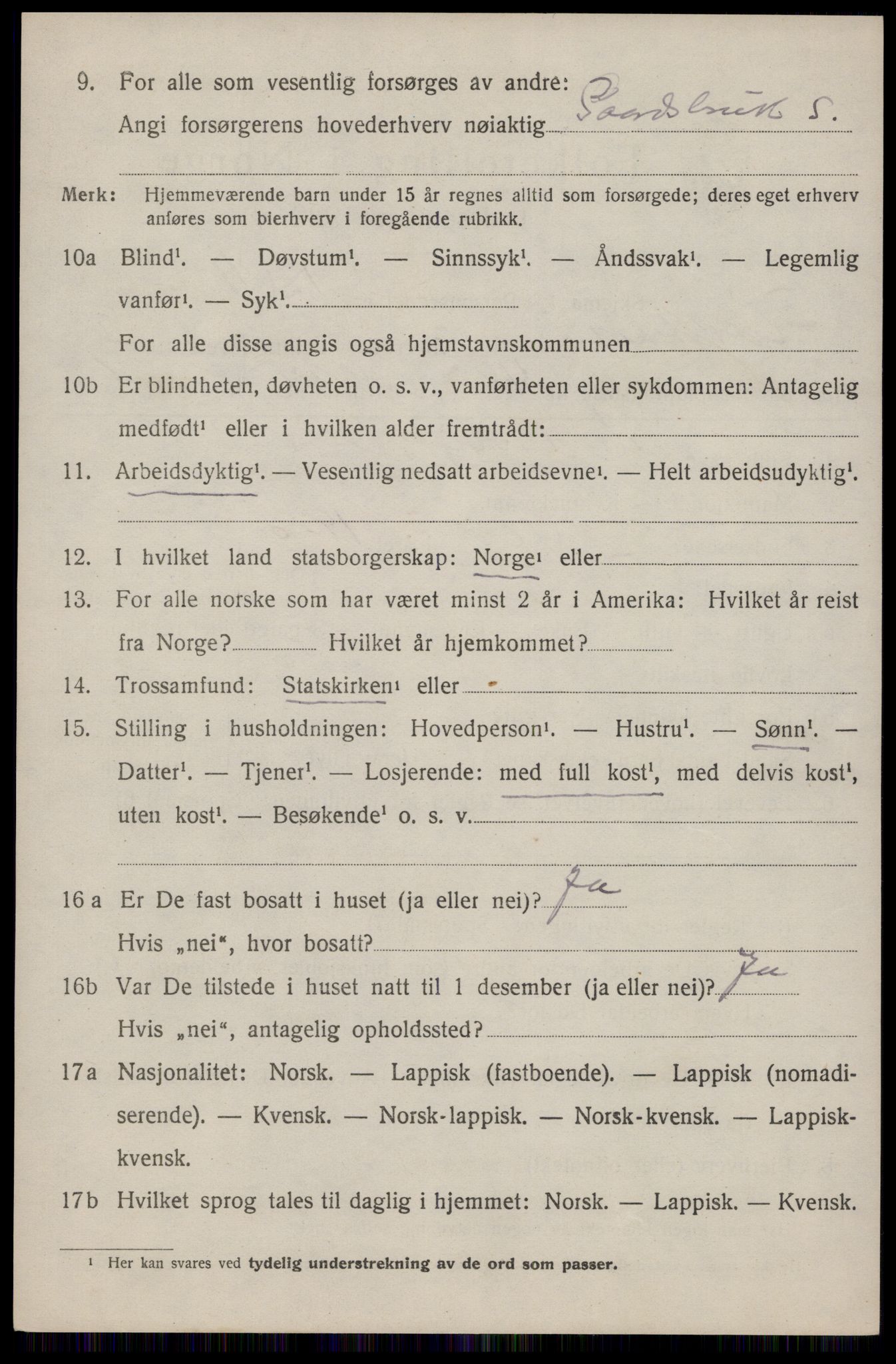 SAT, 1920 census for Flakstad, 1920, p. 2804
