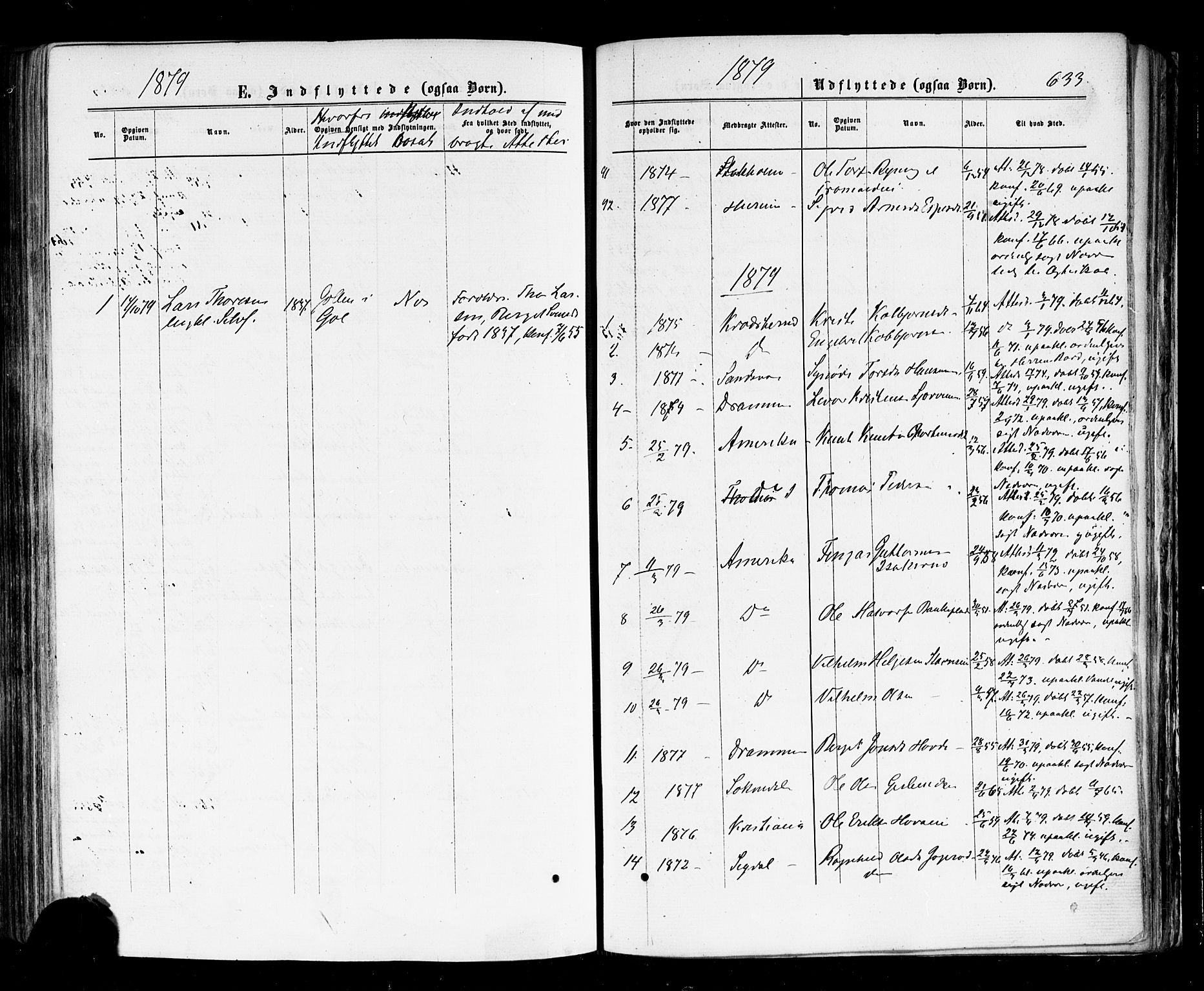 Nes kirkebøker, AV/SAKO-A-236/F/Fa/L0010: Parish register (official) no. 10, 1864-1880, p. 633