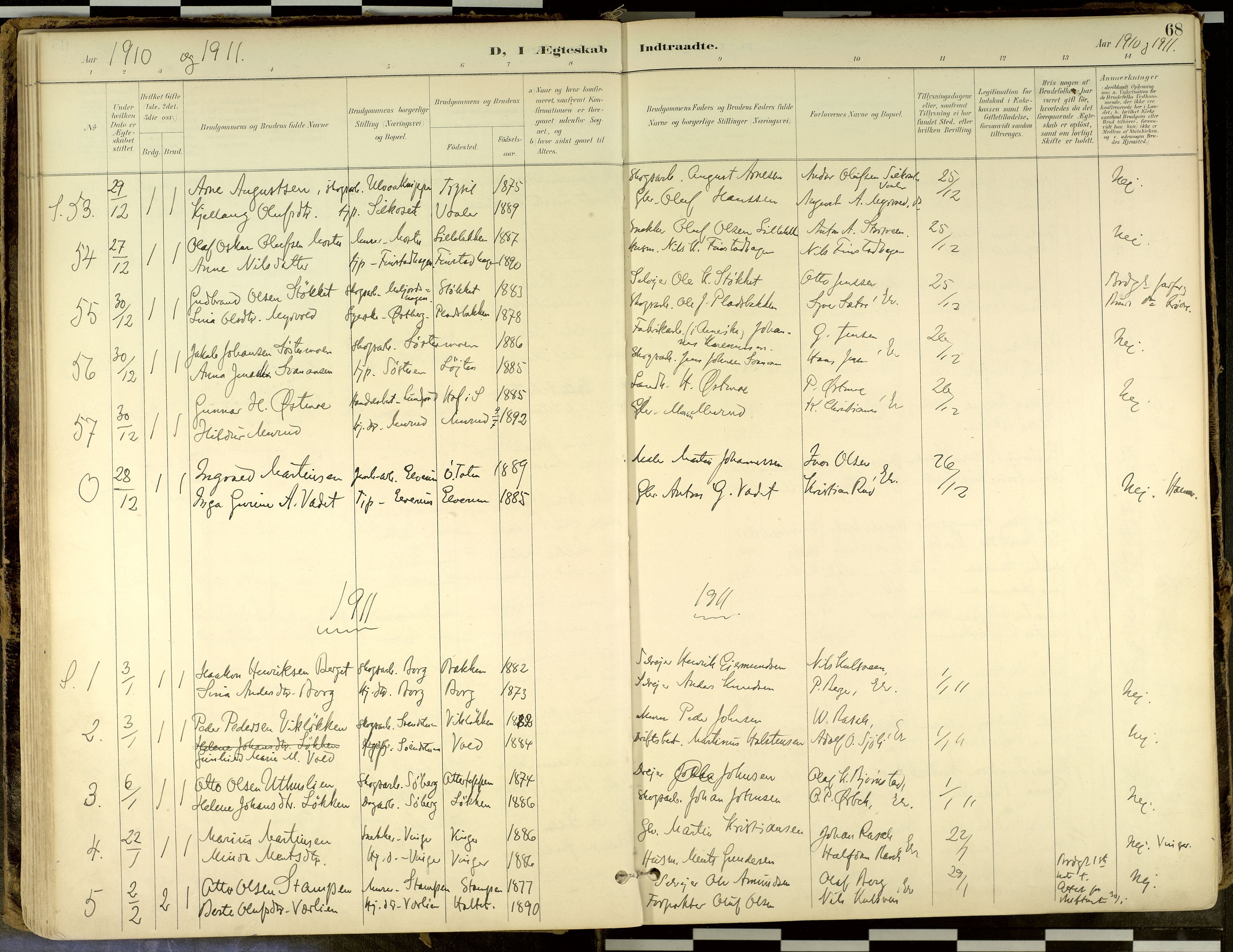 Elverum prestekontor, SAH/PREST-044/H/Ha/Haa/L0018: Parish register (official) no. 18, 1894-1914, p. 68