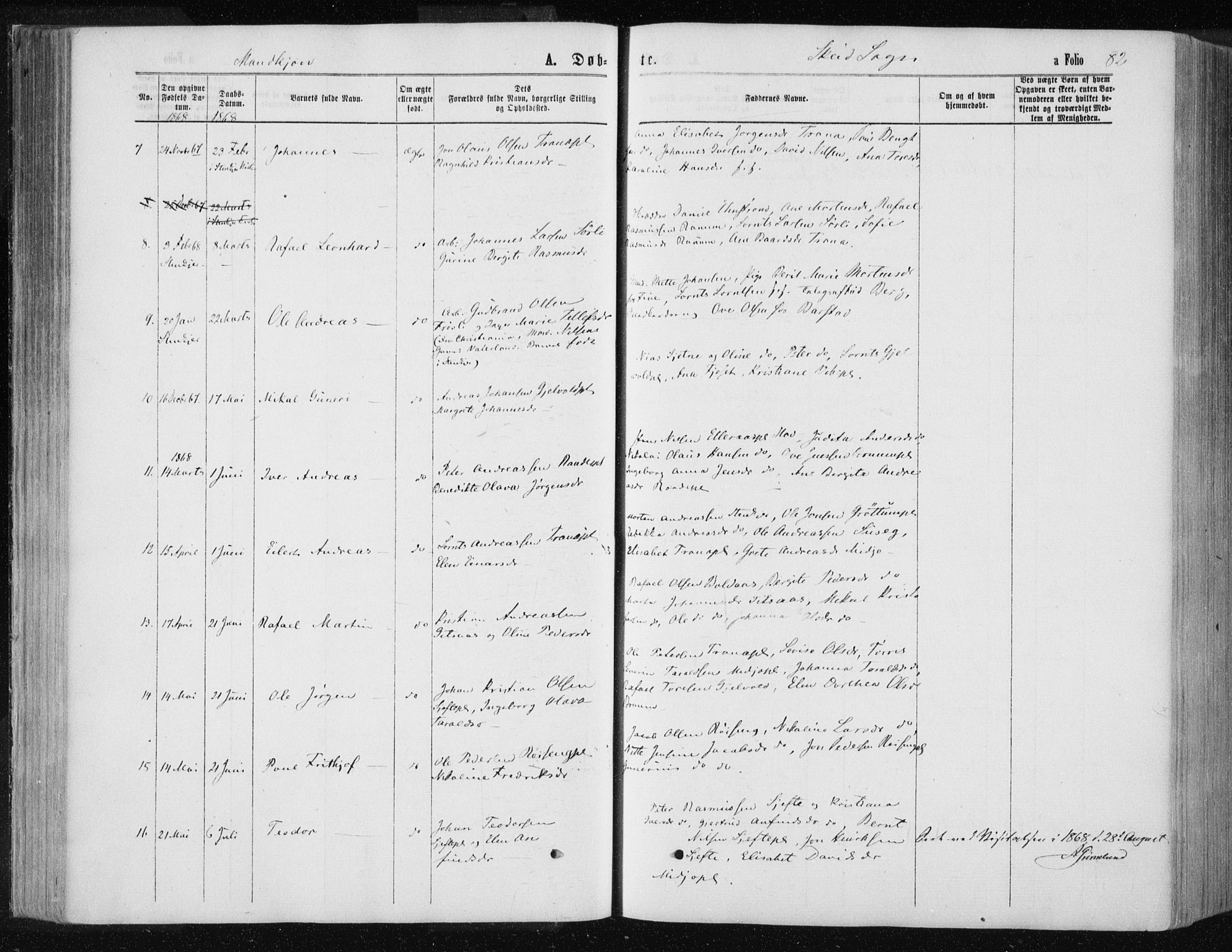 Ministerialprotokoller, klokkerbøker og fødselsregistre - Nord-Trøndelag, AV/SAT-A-1458/735/L0345: Parish register (official) no. 735A08 /2, 1863-1872, p. 82