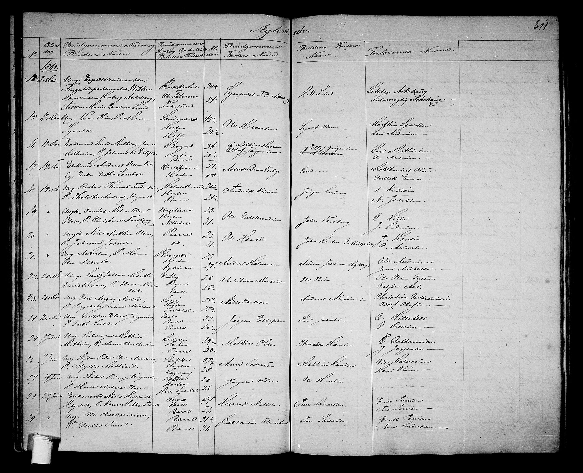 Borre kirkebøker, SAKO/A-338/G/Ga/L0002: Parish register (copy) no. I 2, 1852-1871, p. 311