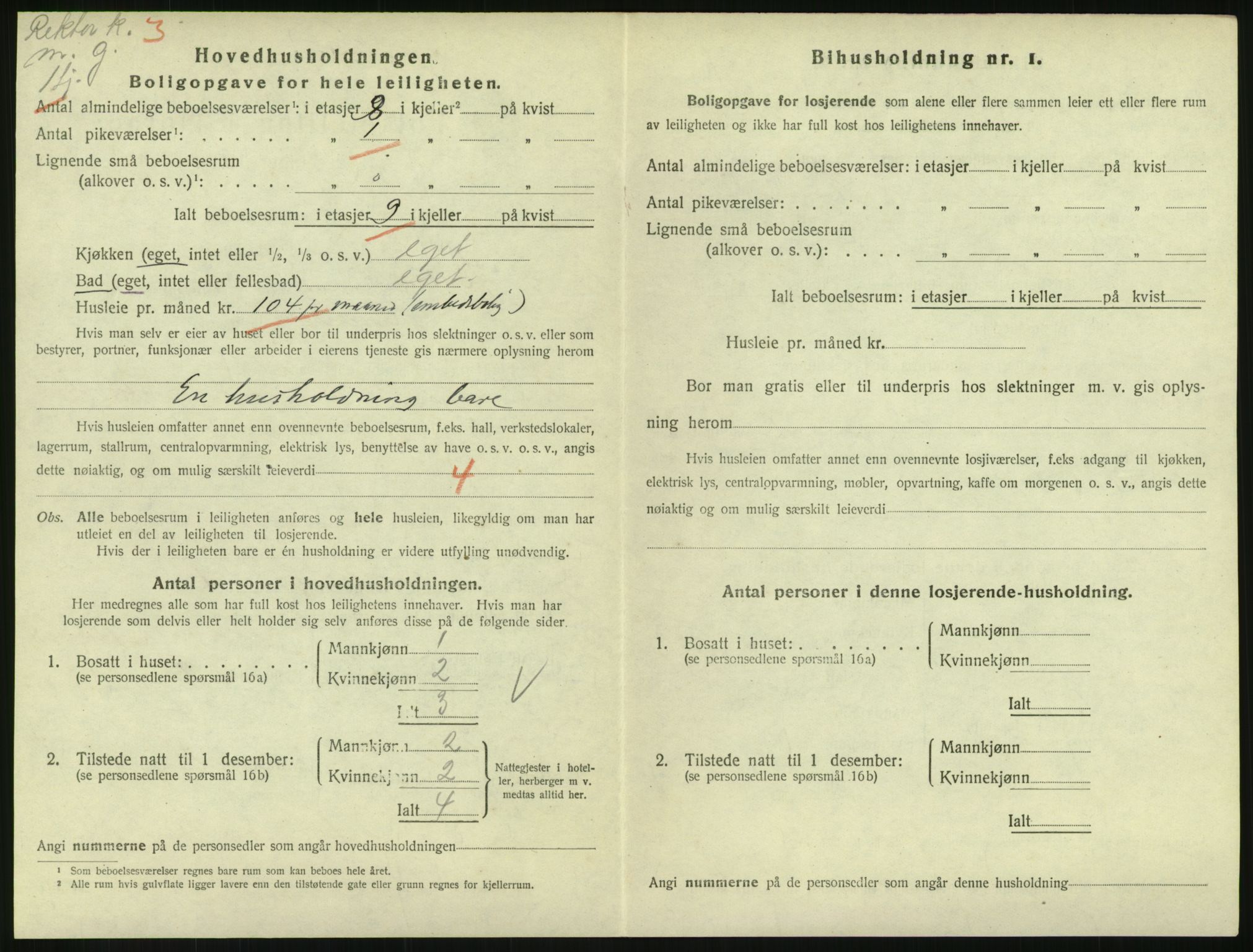 SAH, 1920 census for Lillehammer, 1920, p. 1435