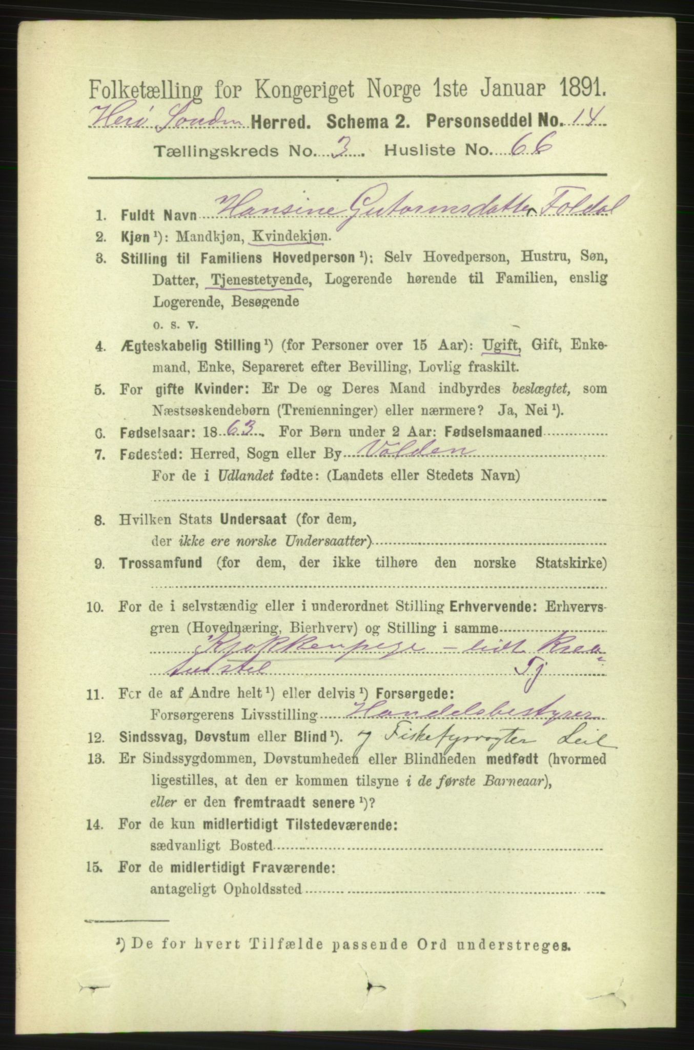 RA, 1891 census for 1515 Herøy, 1891, p. 1426