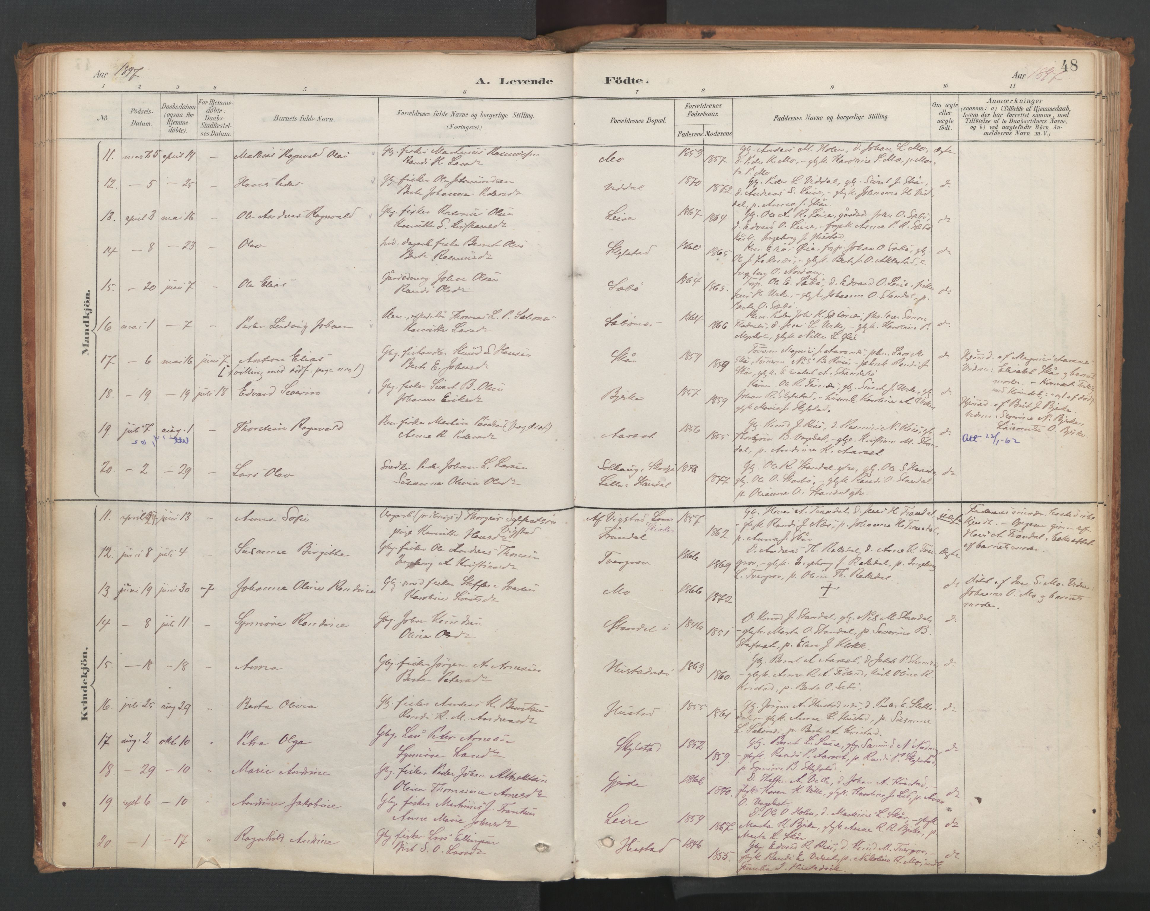 Ministerialprotokoller, klokkerbøker og fødselsregistre - Møre og Romsdal, AV/SAT-A-1454/515/L0211: Parish register (official) no. 515A07, 1886-1910, p. 48