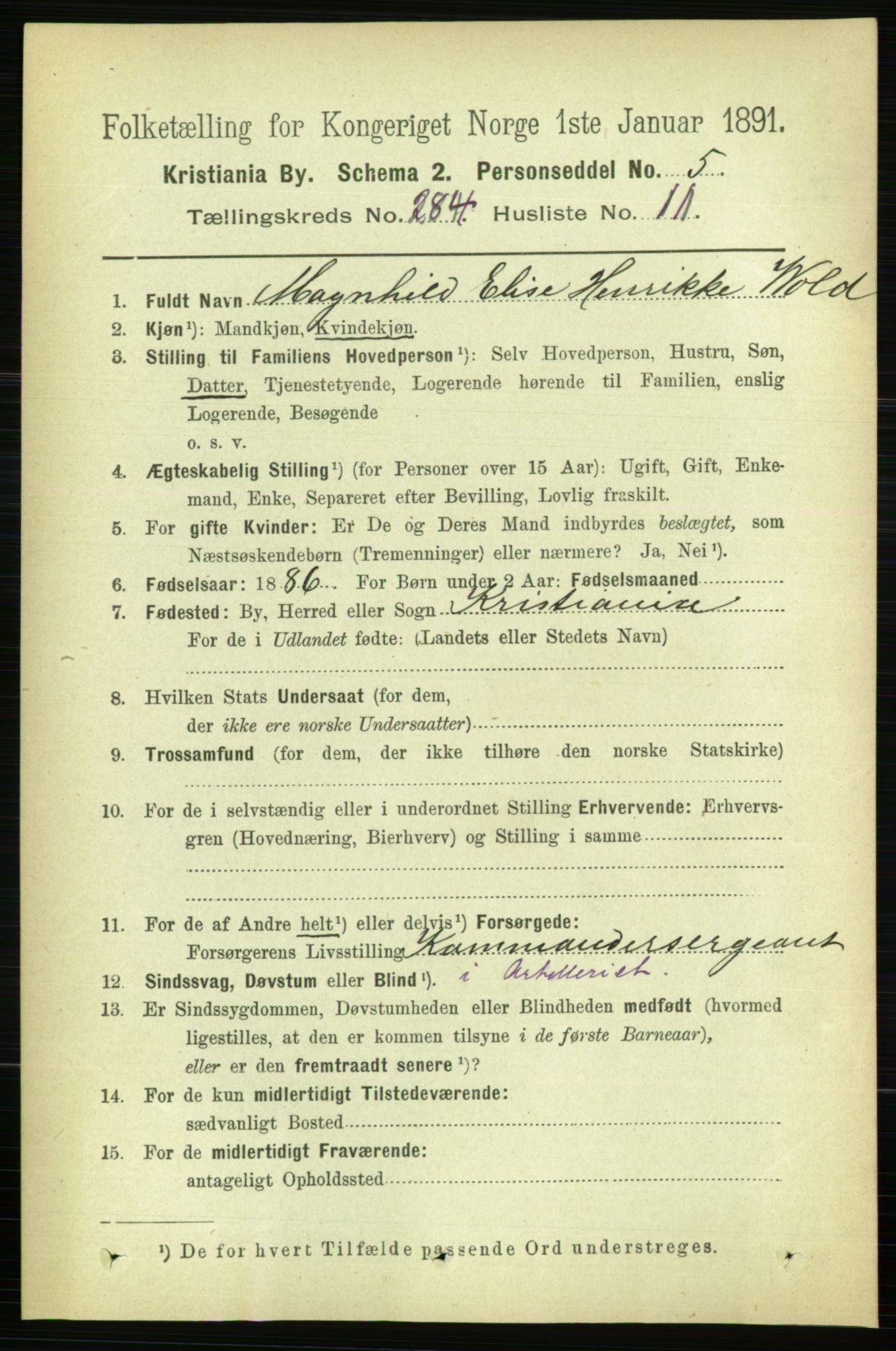 RA, 1891 census for 0301 Kristiania, 1891, p. 173745