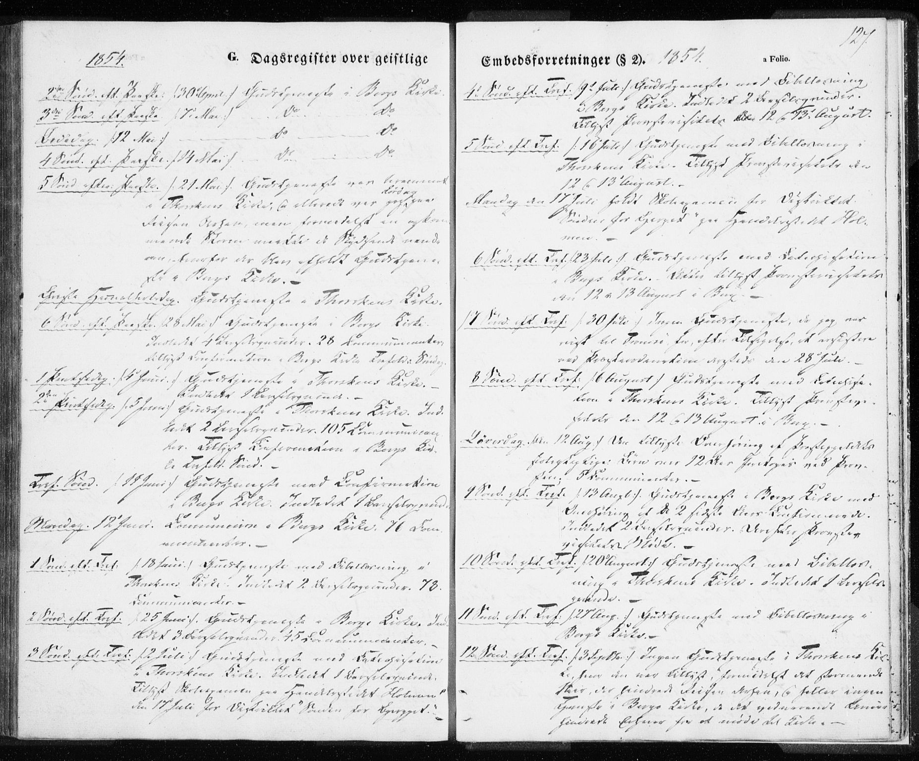 Berg sokneprestkontor, AV/SATØ-S-1318/G/Ga/Gaa/L0001kirke: Parish register (official) no. 1, 1846-1859, p. 127