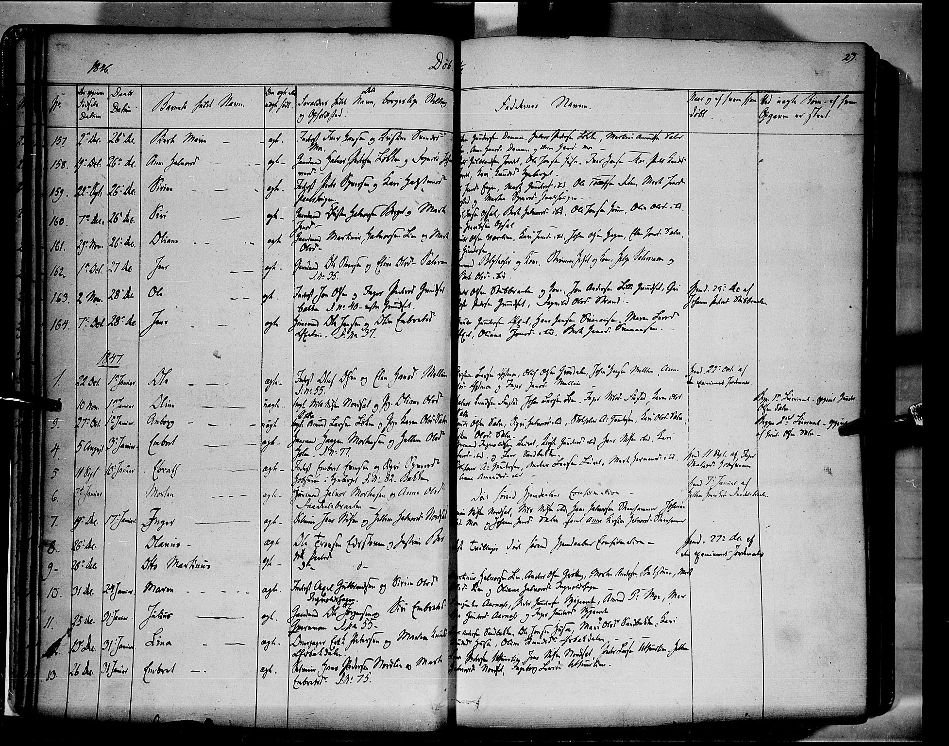 Elverum prestekontor, SAH/PREST-044/H/Ha/Haa/L0009: Parish register (official) no. 9, 1843-1856, p. 27