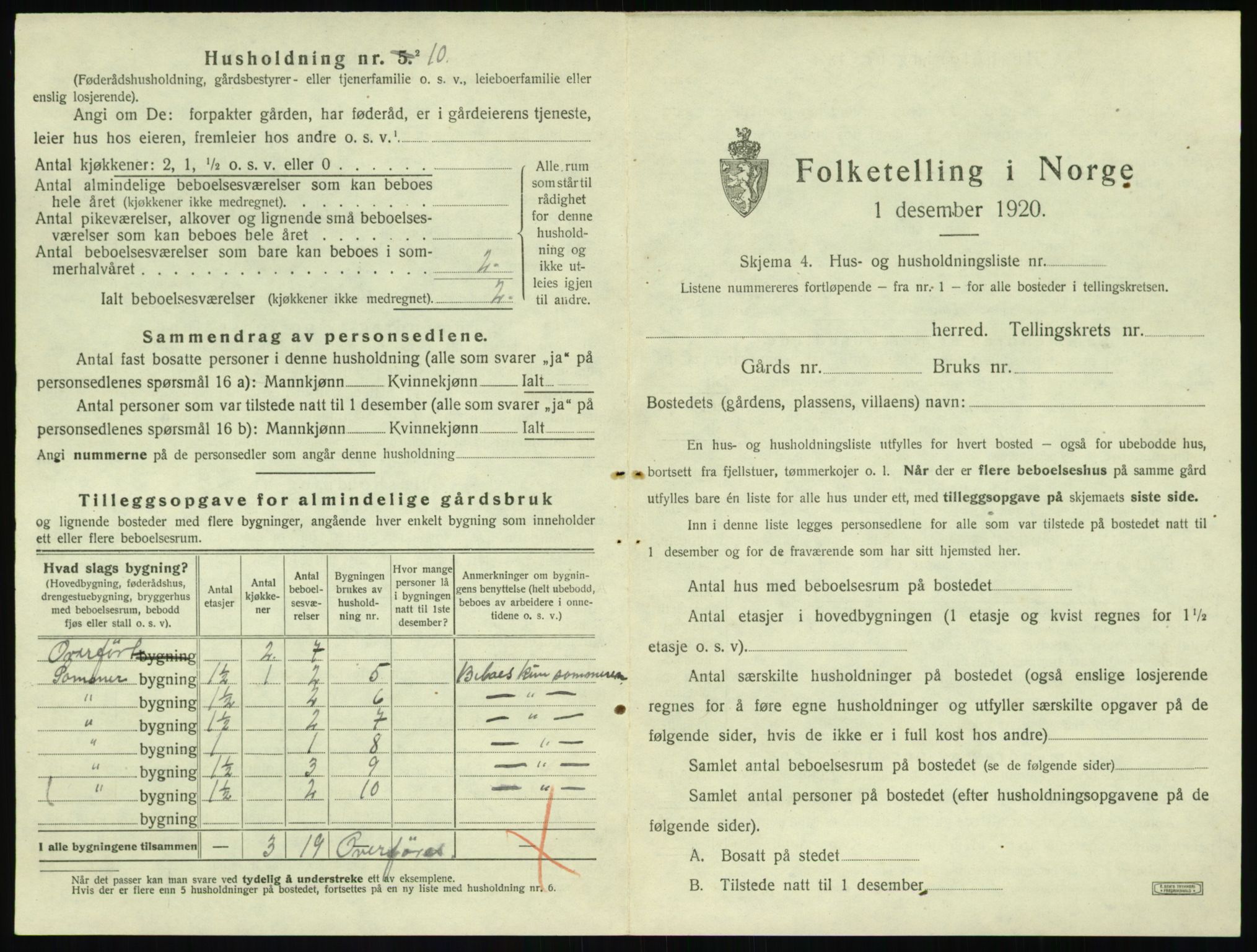 SAT, 1920 census for Bremsnes, 1920, p. 325