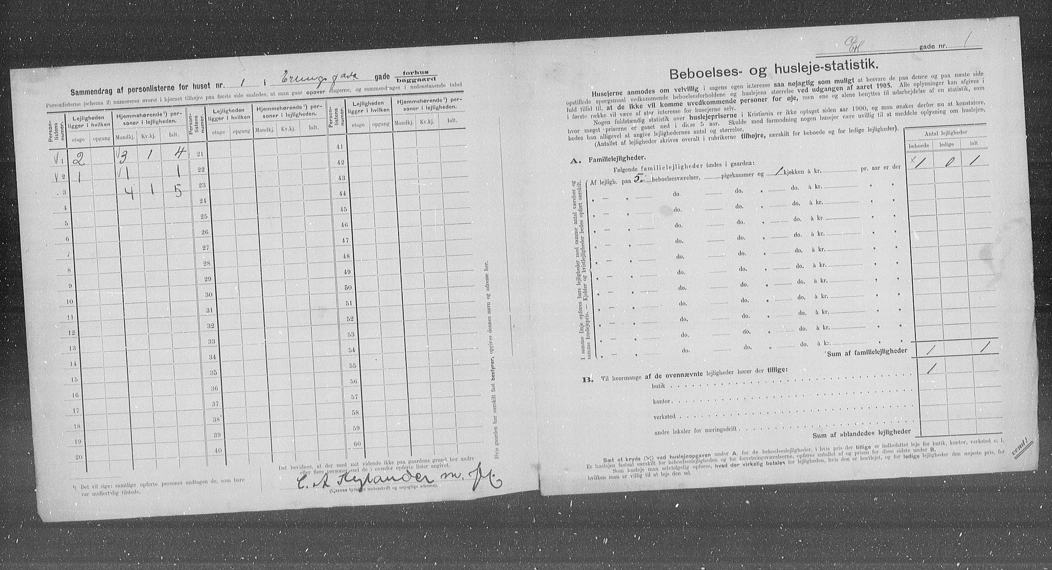 OBA, Municipal Census 1905 for Kristiania, 1905, p. 11383