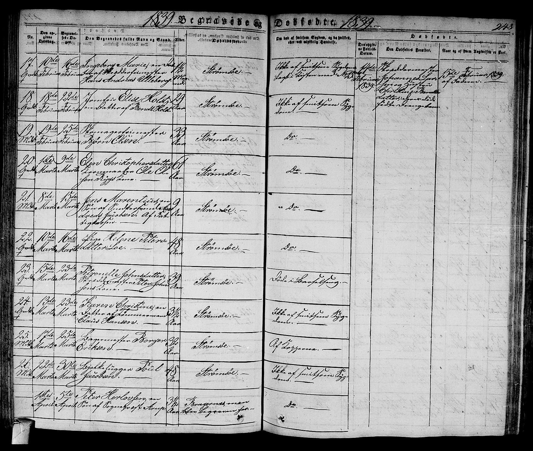 Strømsø kirkebøker, SAKO/A-246/F/Fa/L0012: Parish register (official) no. I 12, 1830-1847, p. 248