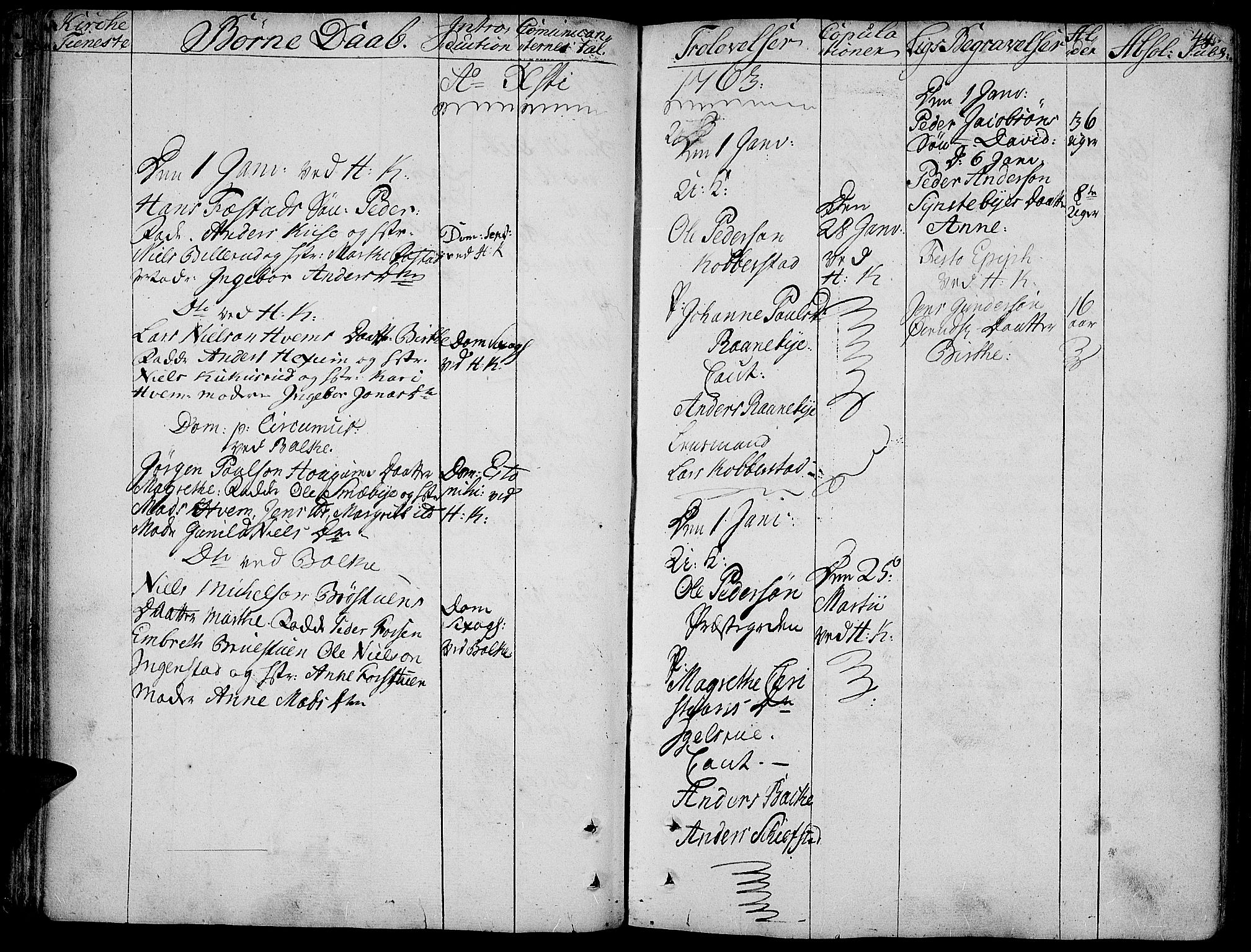 Toten prestekontor, SAH/PREST-102/H/Ha/Haa/L0005: Parish register (official) no. 5, 1761-1772, p. 44