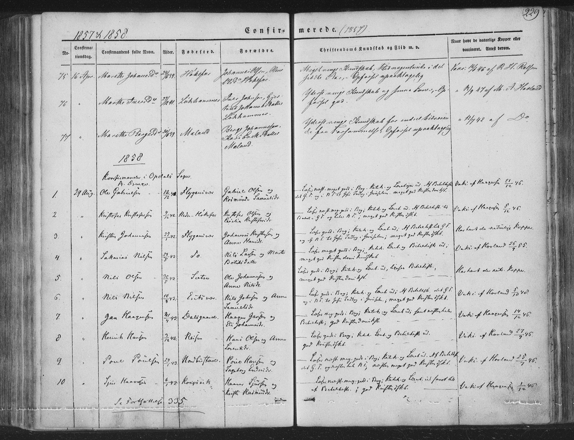 Tysnes sokneprestembete, AV/SAB-A-78601/H/Haa: Parish register (official) no. A 10, 1848-1859, p. 229