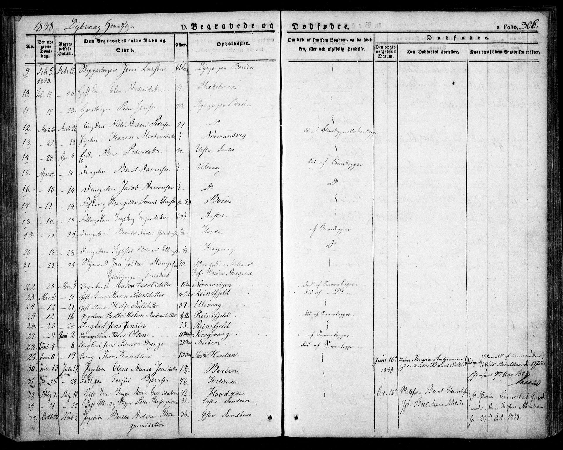Dypvåg sokneprestkontor, SAK/1111-0007/F/Fa/Faa/L0004: Parish register (official) no. A 4, 1824-1840, p. 306