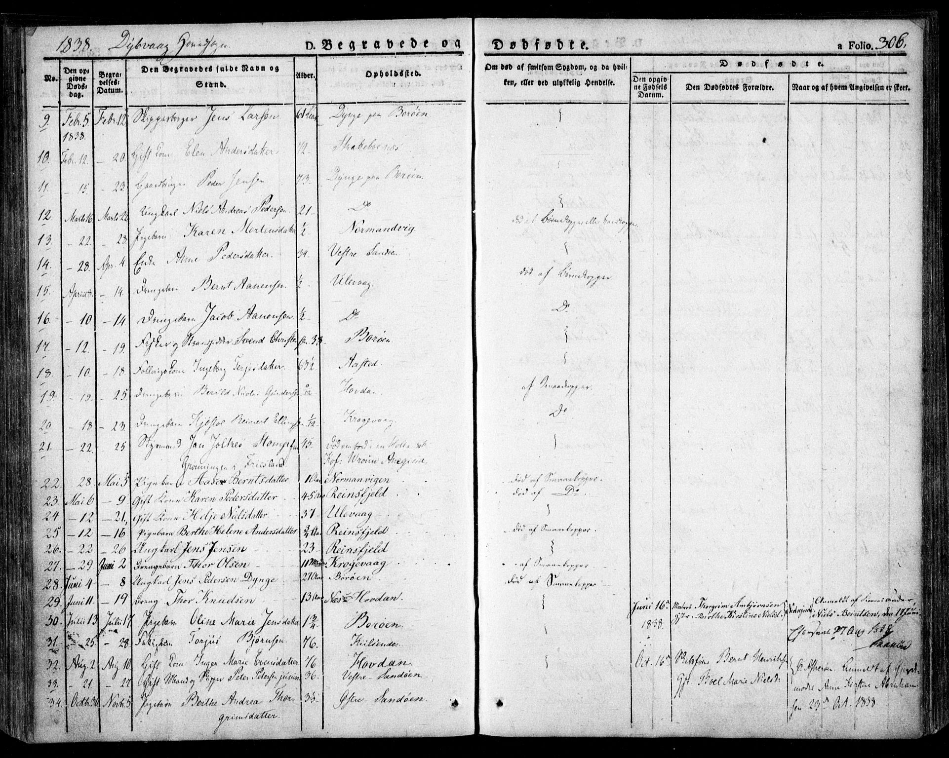 Dypvåg sokneprestkontor, AV/SAK-1111-0007/F/Fa/Faa/L0004: Parish register (official) no. A 4, 1824-1840, p. 306