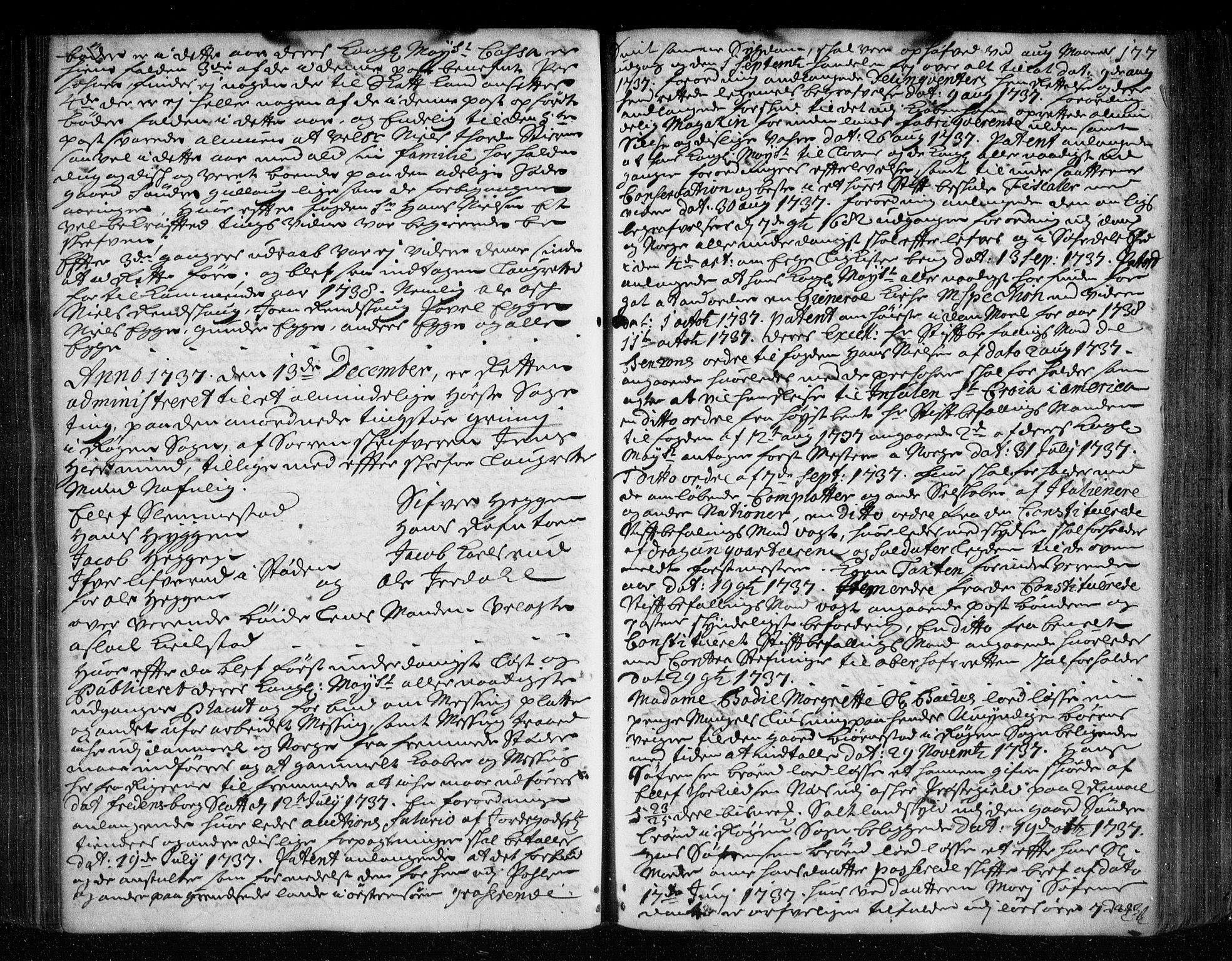 Lier, Røyken og Hurum sorenskriveri, SAKO/A-89/F/Fa/L0048: Tingbok, 1736-1738, p. 177