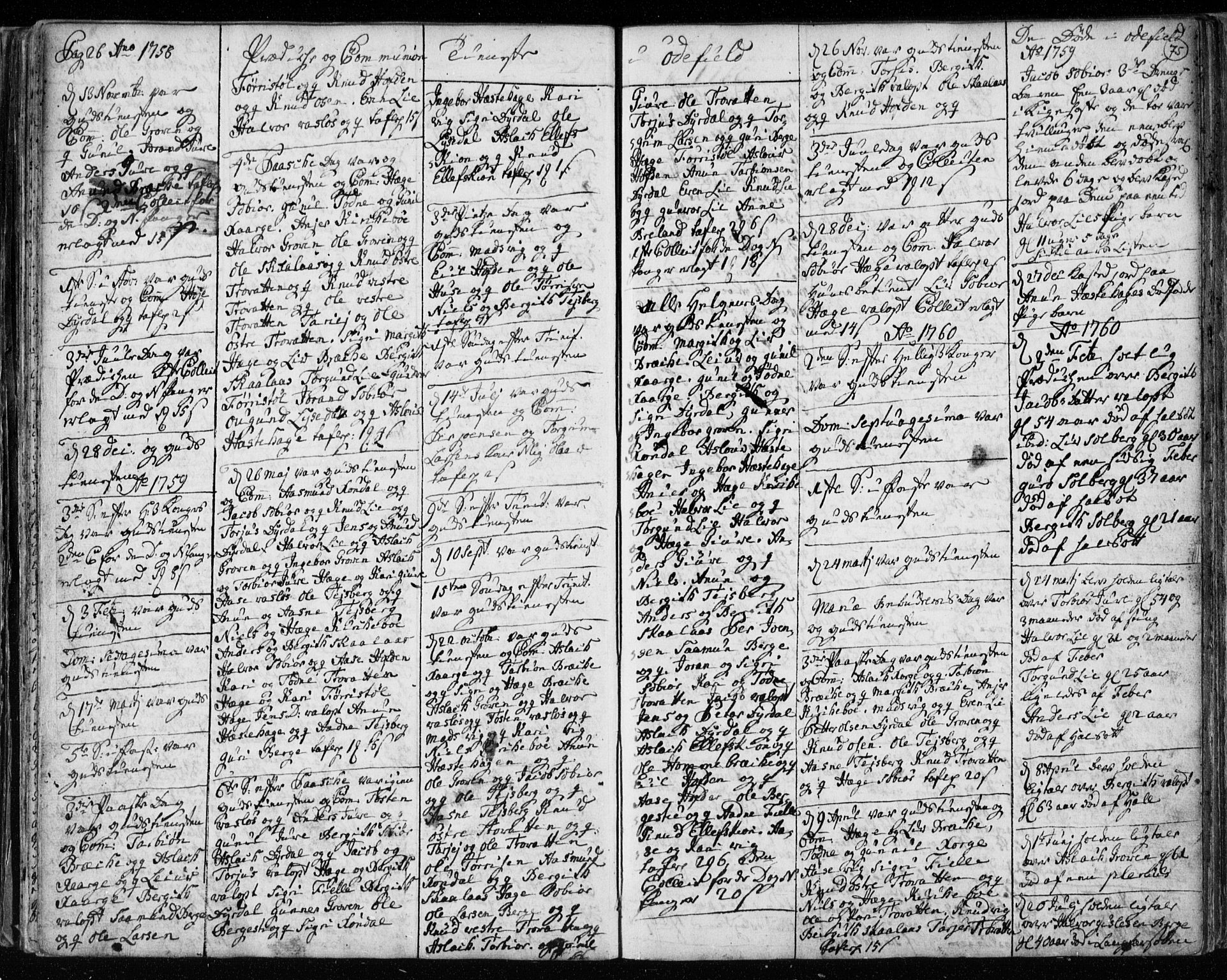 Lårdal kirkebøker, SAKO/A-284/F/Fa/L0003: Parish register (official) no. I 3, 1754-1790, p. 75