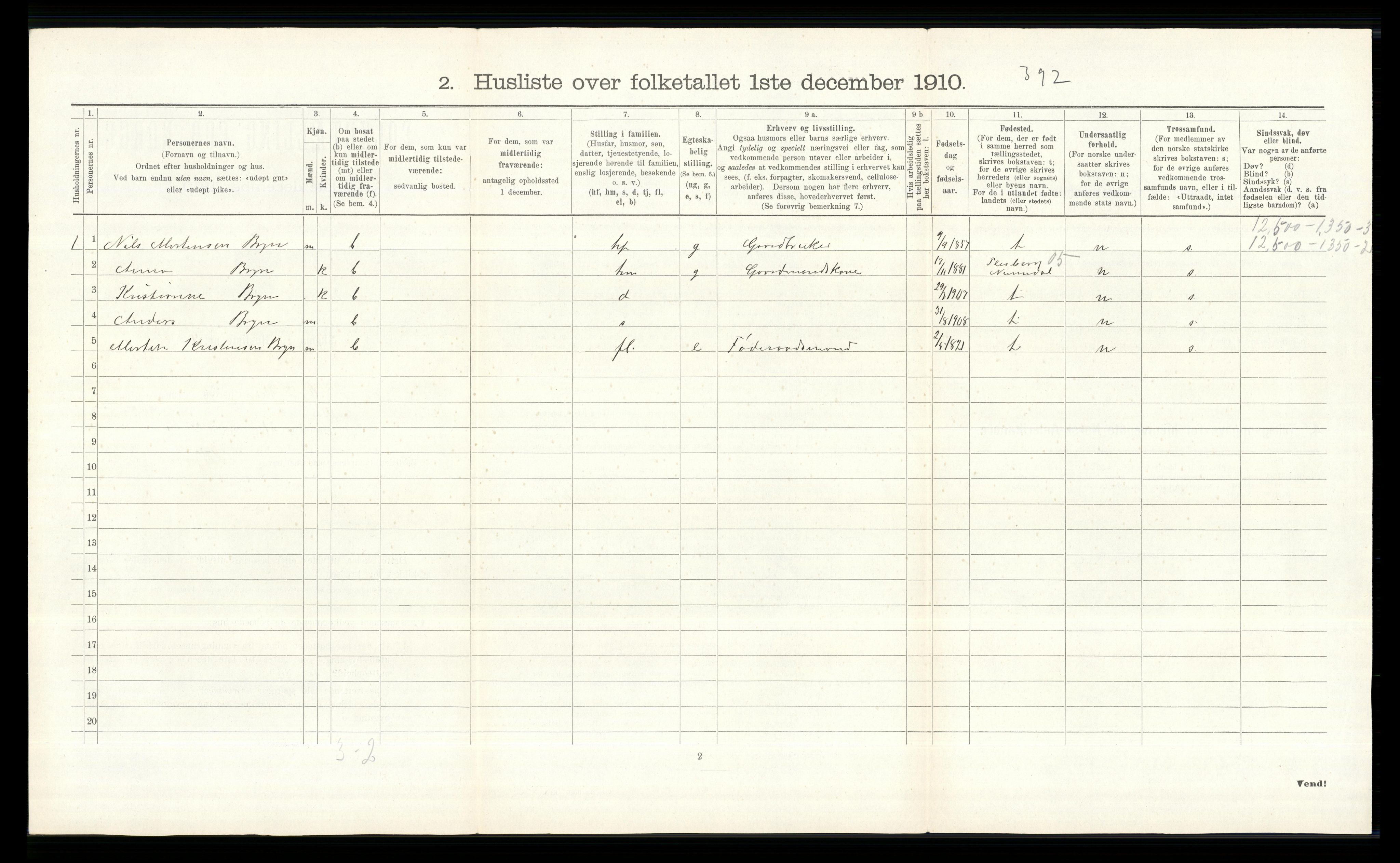 RA, 1910 census for Øvre Eiker, 1910, p. 238