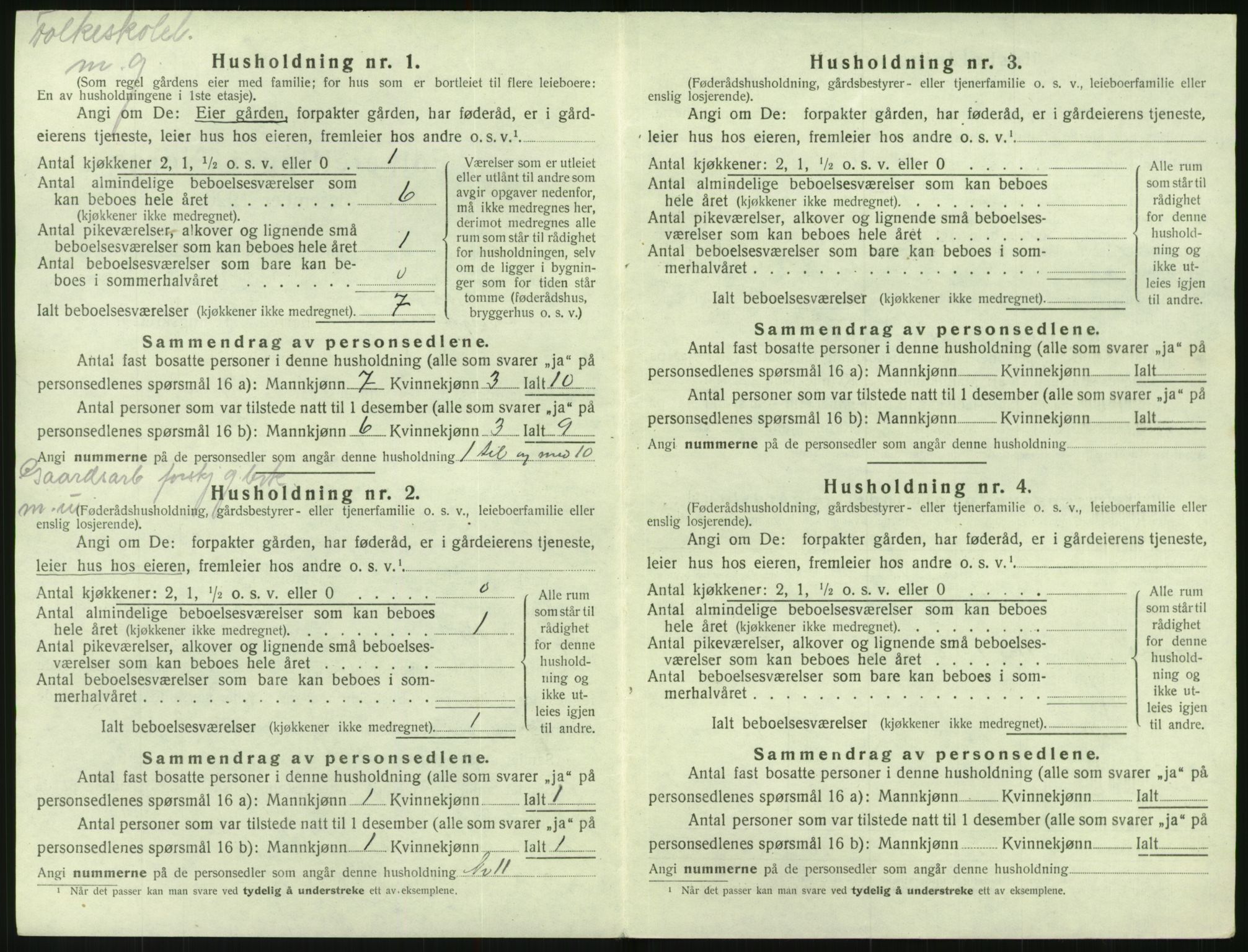 SAK, 1920 census for Mykland, 1920, p. 91