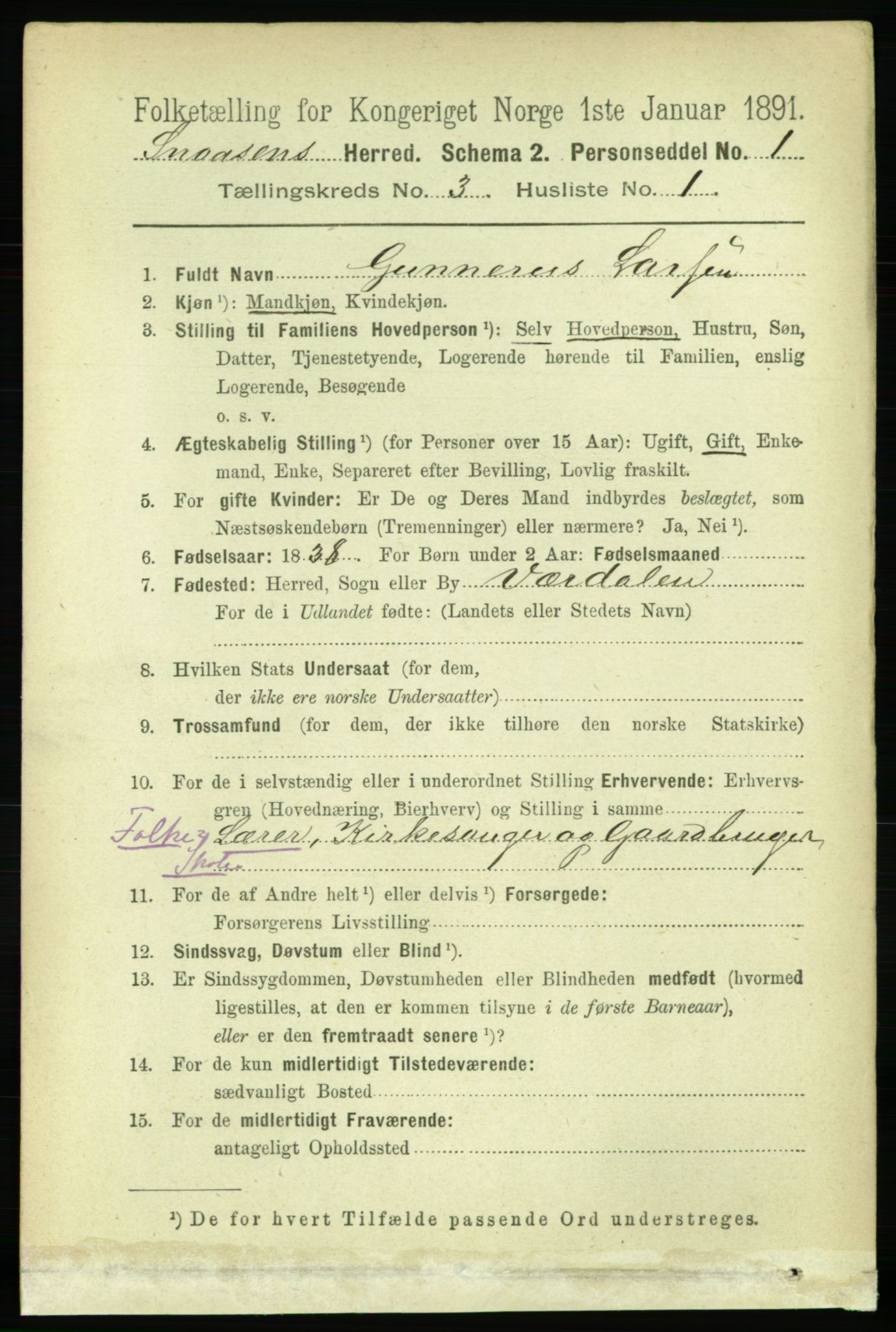 RA, 1891 census for 1736 Snåsa, 1891, p. 643