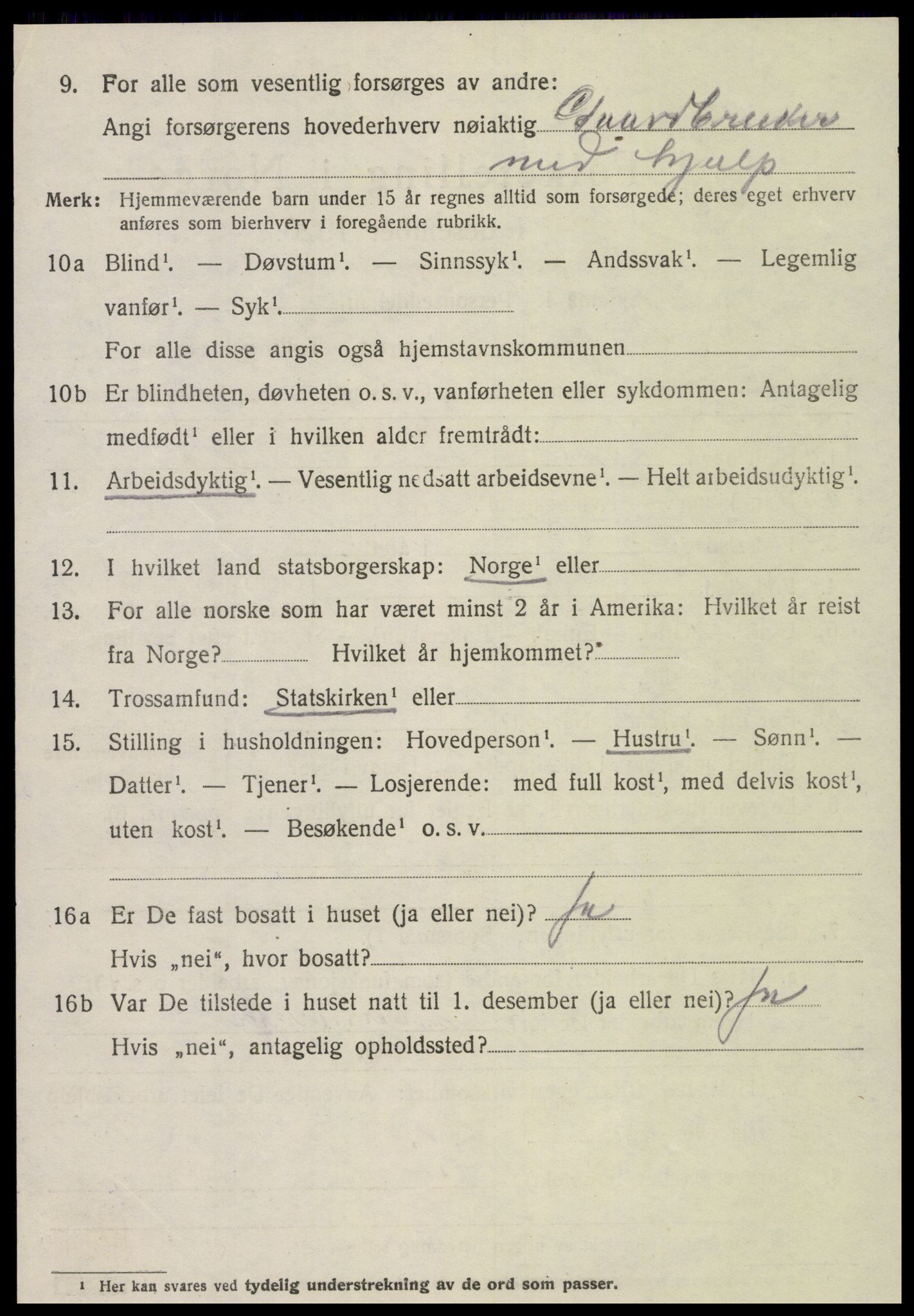 SAT, 1920 census for Veøy, 1920, p. 4158