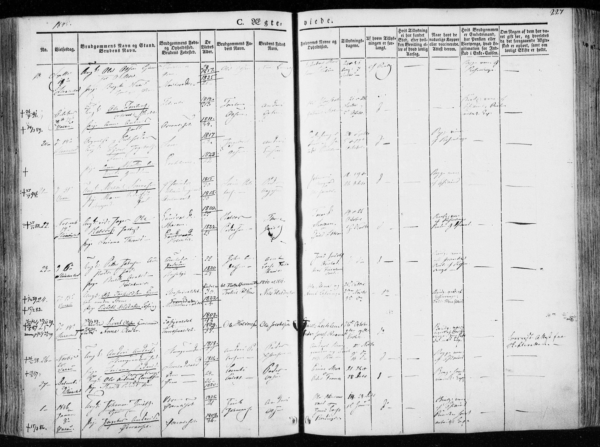 Ministerialprotokoller, klokkerbøker og fødselsregistre - Nord-Trøndelag, SAT/A-1458/723/L0239: Parish register (official) no. 723A08, 1841-1851, p. 227