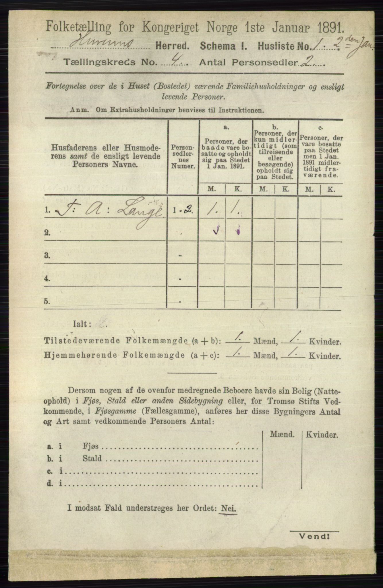 RA, 1891 census for 0628 Hurum, 1891, p. 1120