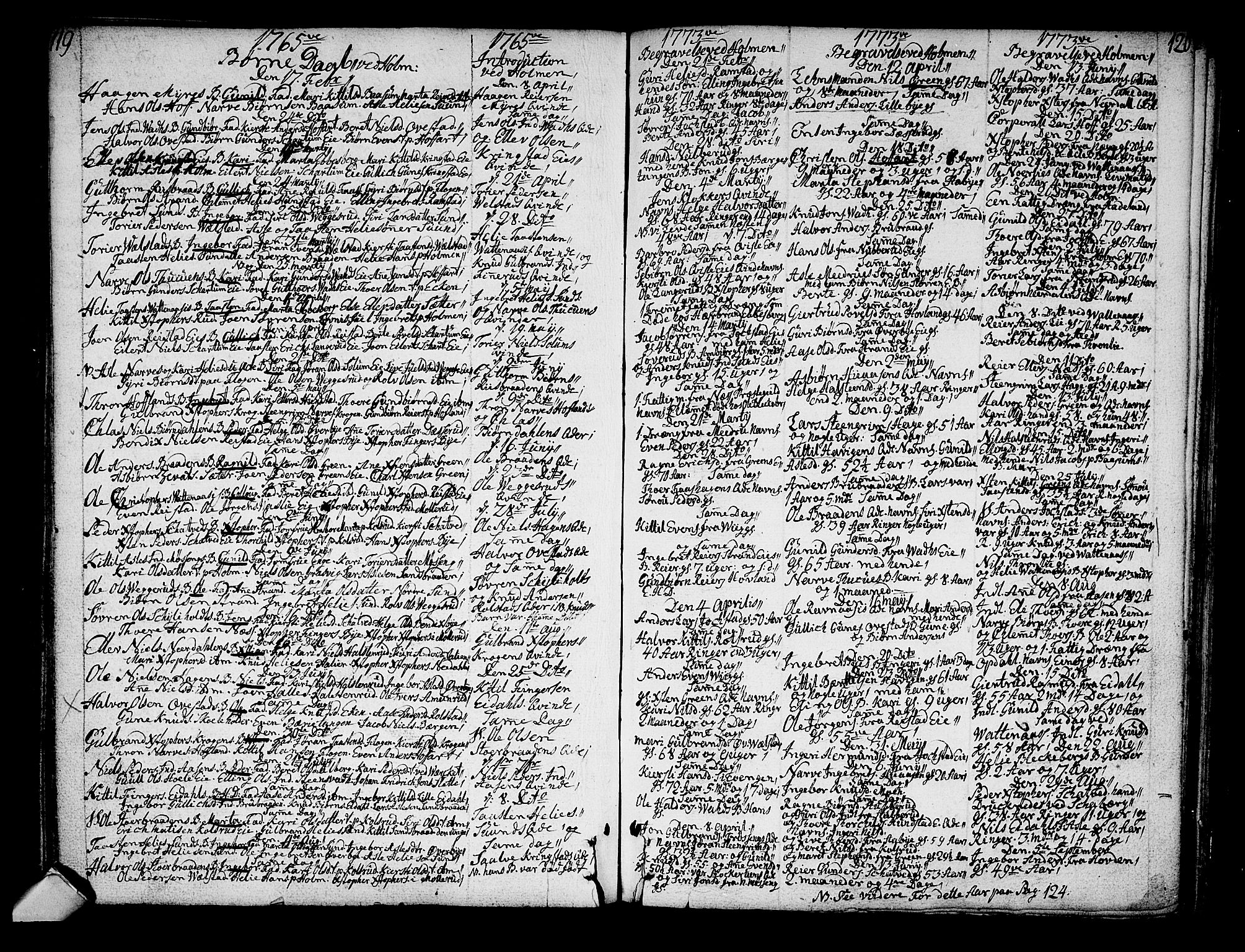 Sigdal kirkebøker, SAKO/A-245/F/Fa/L0001: Parish register (official) no. I 1, 1722-1777, p. 119-120