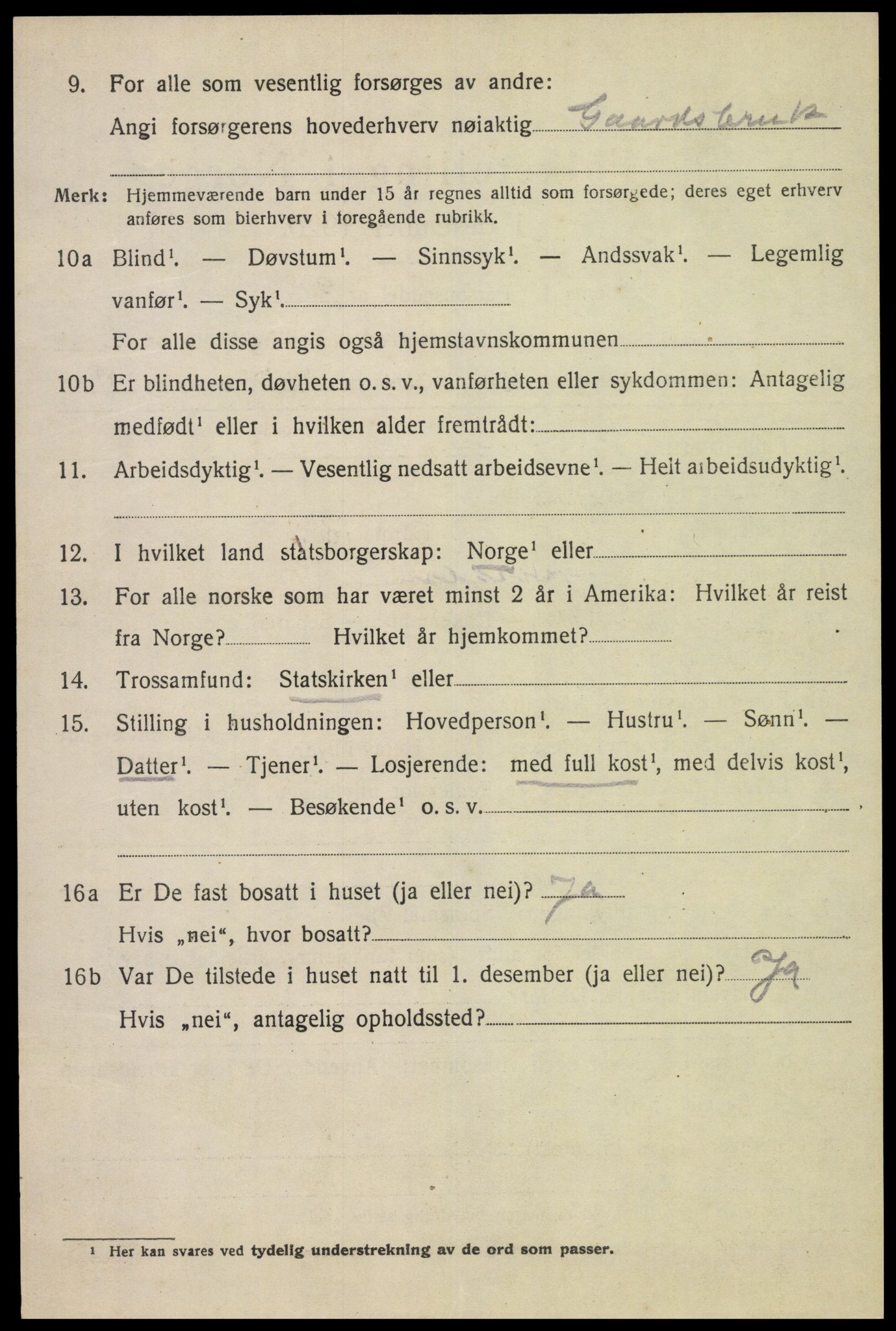 SAK, 1920 census for Kvinesdal, 1920, p. 3154