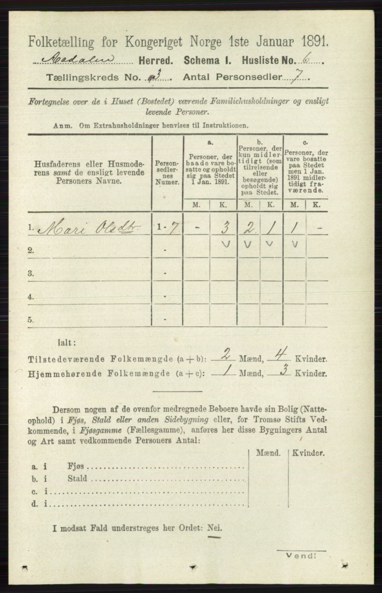 RA, 1891 census for 0614 Ådal, 1891, p. 970