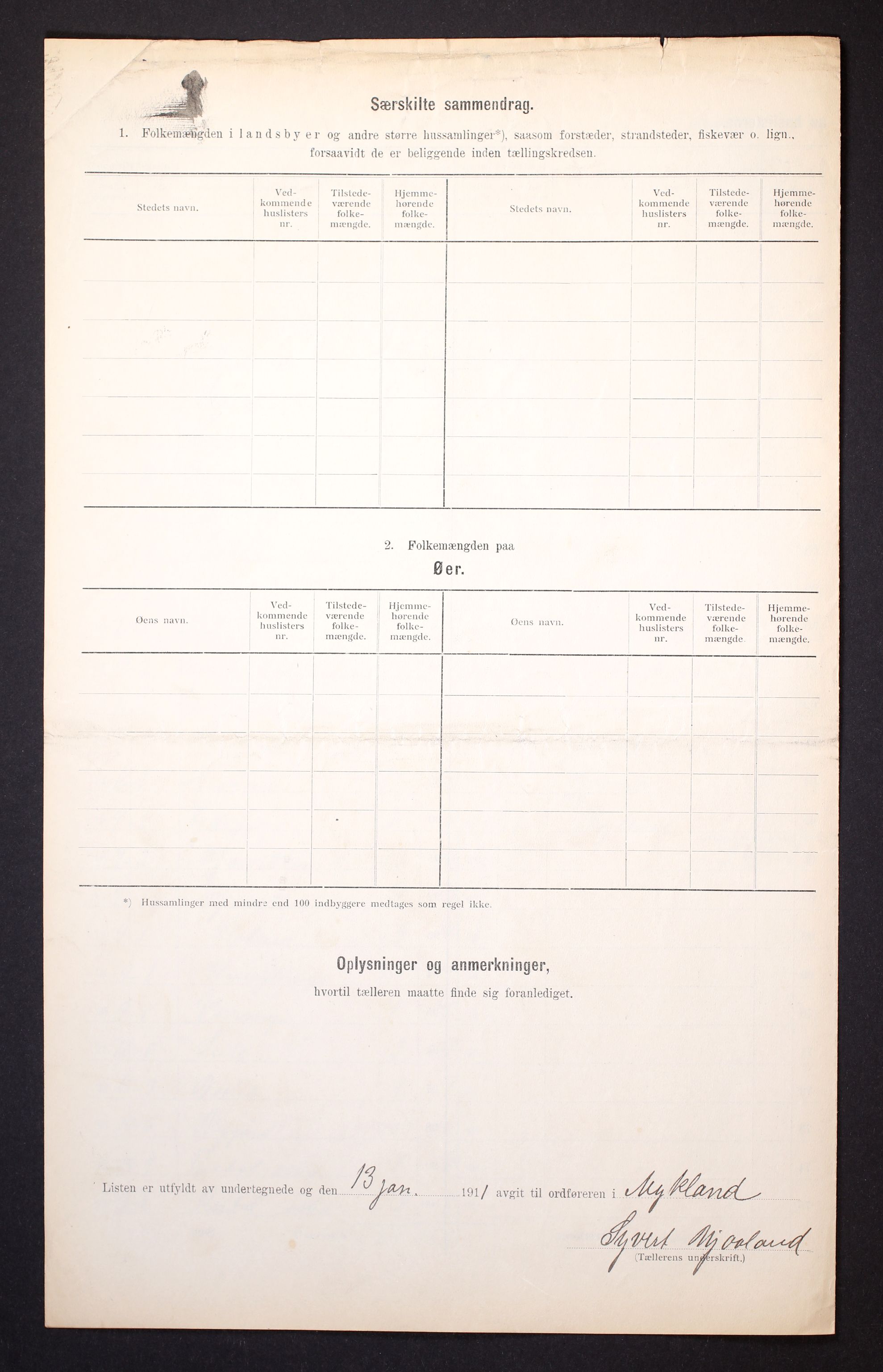 RA, 1910 census for Mykland, 1910, p. 6