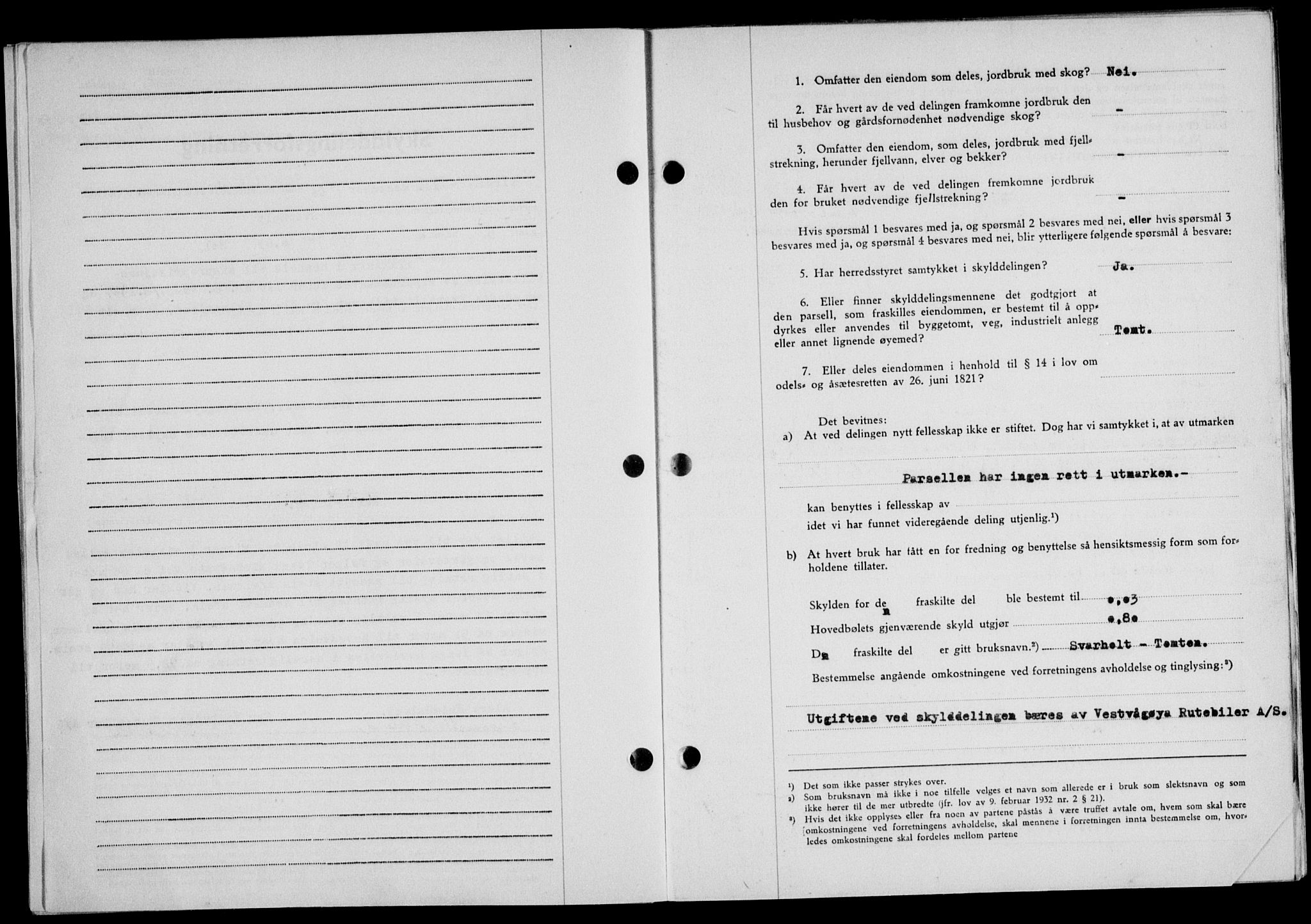 Lofoten sorenskriveri, SAT/A-0017/1/2/2C/L0025a: Mortgage book no. 25a, 1950-1951, Diary no: : 3523/1950