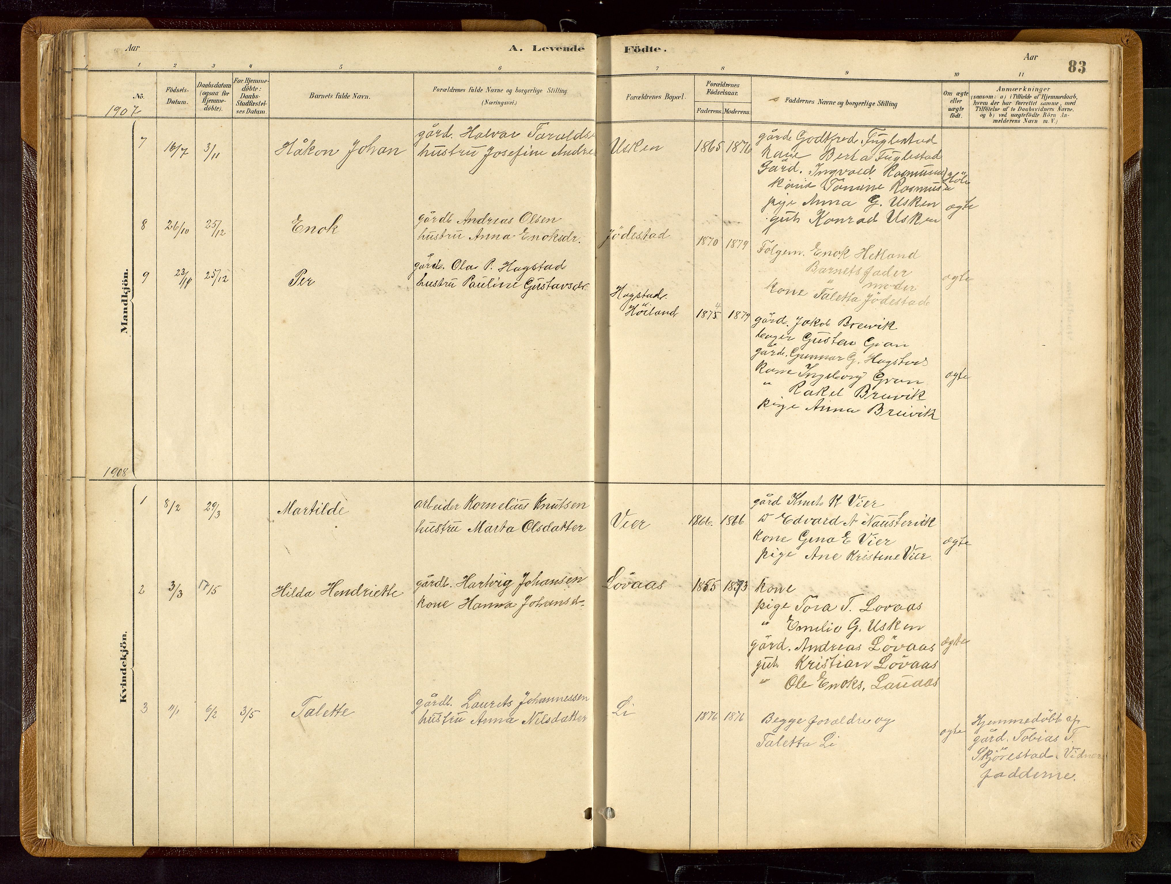 Hetland sokneprestkontor, SAST/A-101826/30/30BB/L0007: Parish register (copy) no. B 7, 1878-1910, p. 83