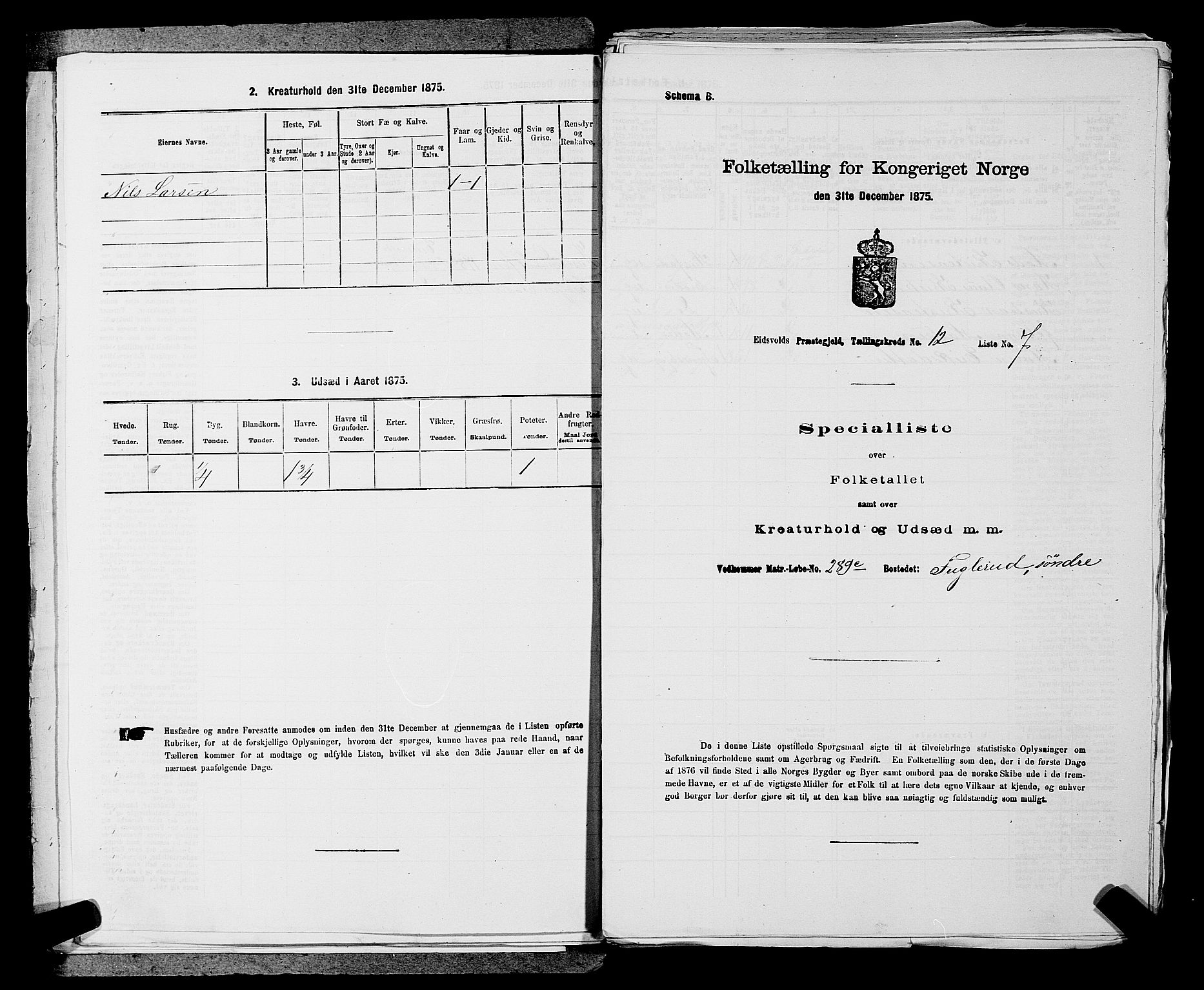 RA, 1875 census for 0237P Eidsvoll, 1875, p. 1861