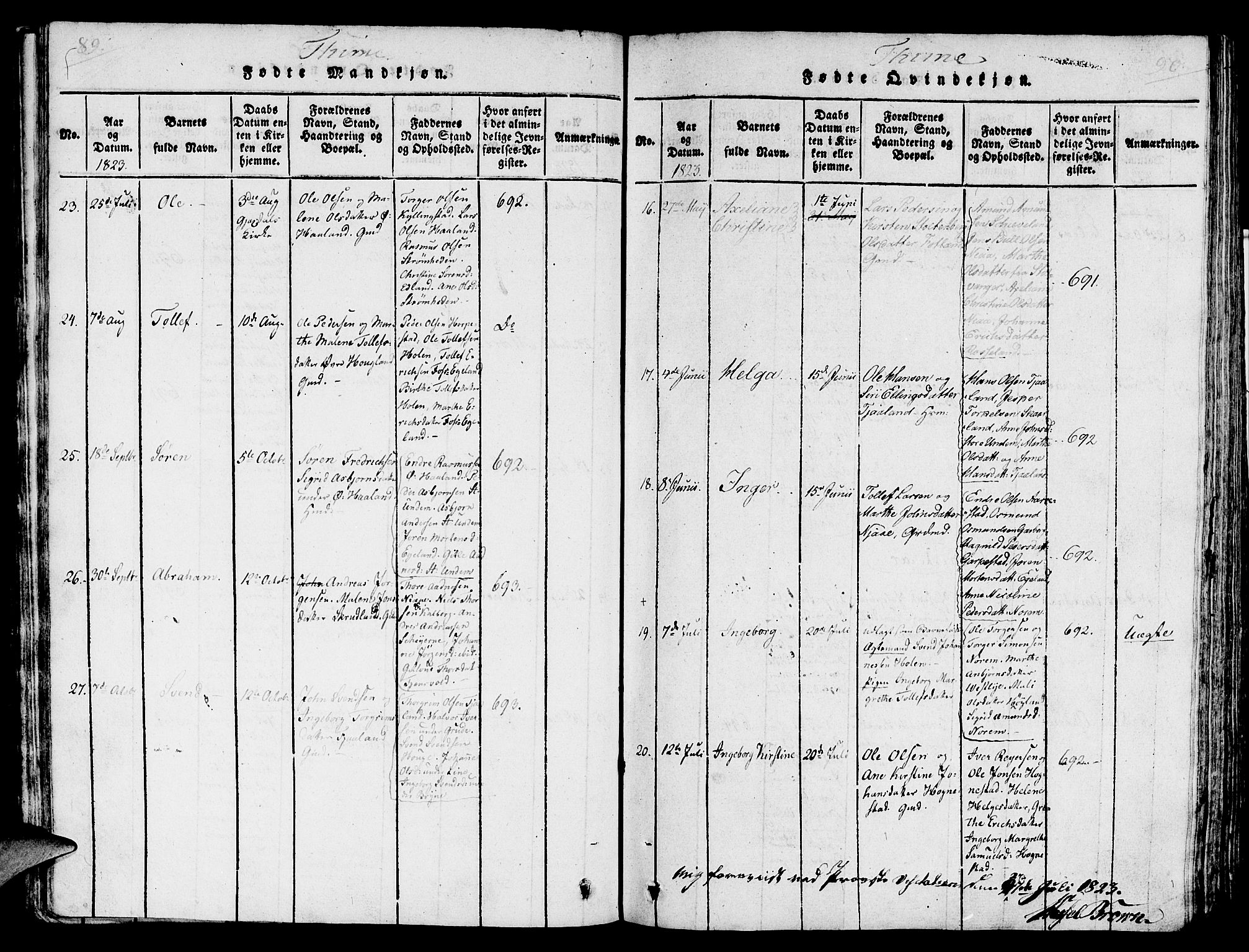 Lye sokneprestkontor, SAST/A-101794/001/30/30BA/L0003: Parish register (official) no. A 3 /1, 1816-1826, p. 89-90