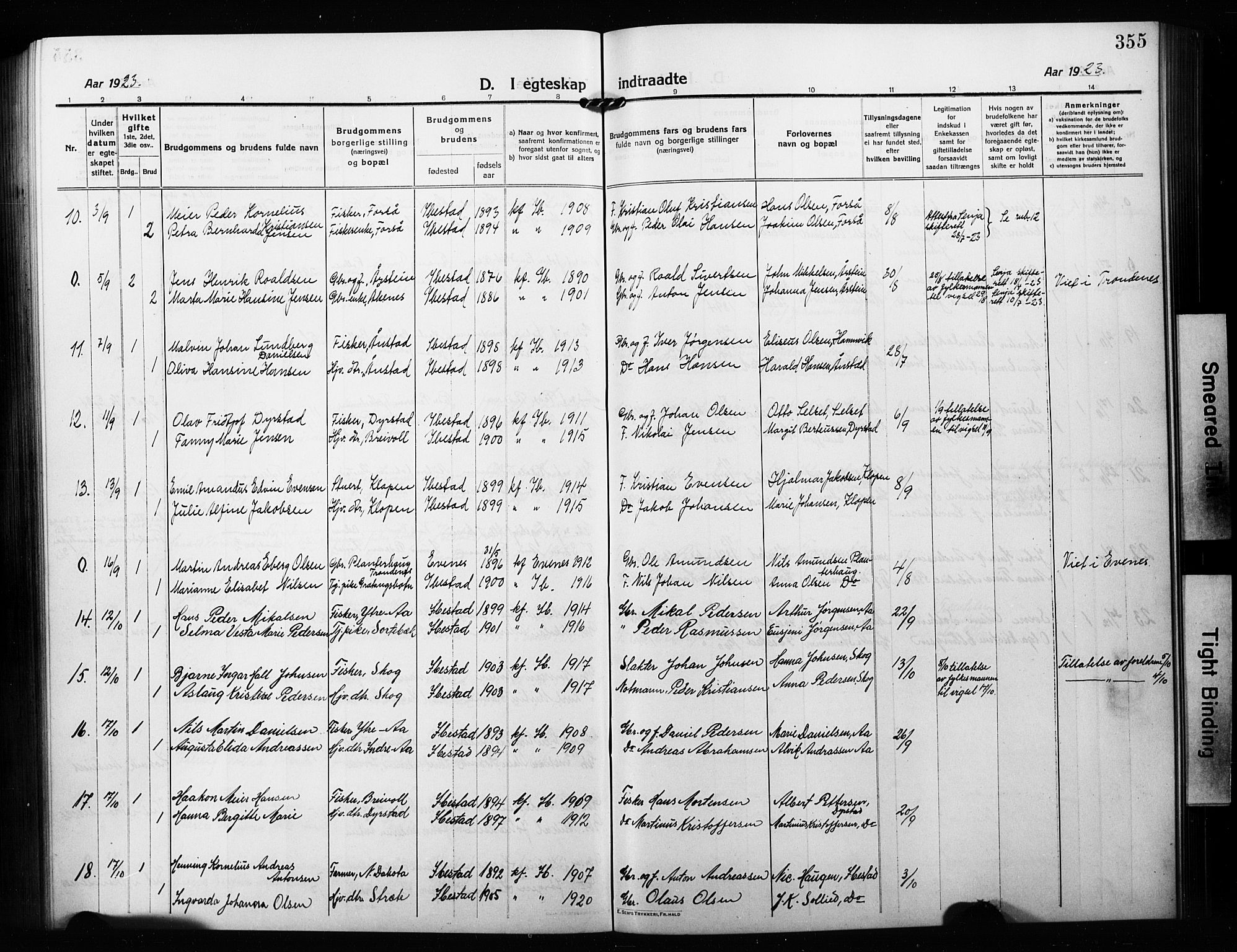 Ibestad sokneprestembete, AV/SATØ-S-0077/H/Ha/Hab/L0010klokker: Parish register (copy) no. 10, 1915-1929, p. 355