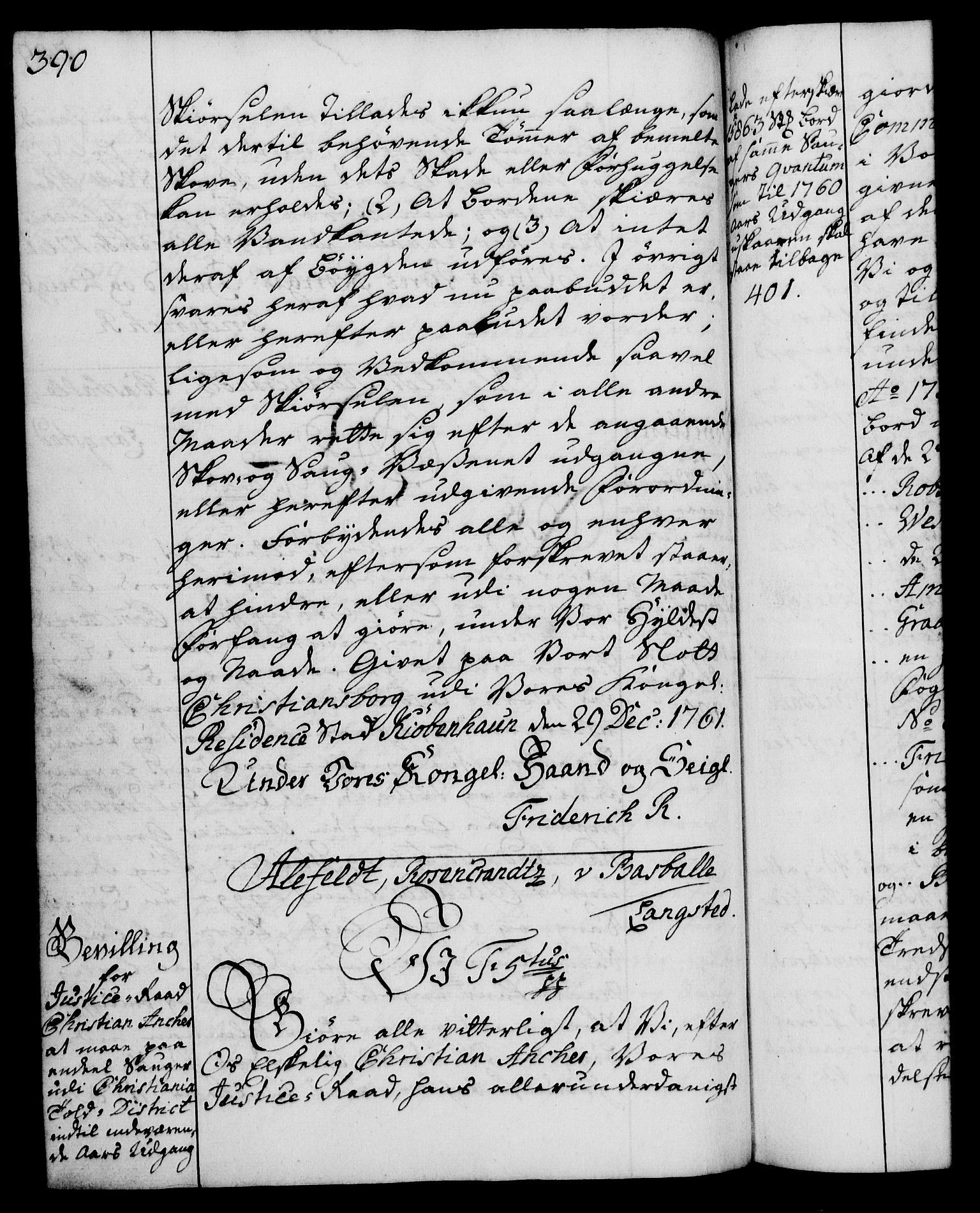 Rentekammeret, Kammerkanselliet, RA/EA-3111/G/Gg/Gga/L0007: Norsk ekspedisjonsprotokoll med register (merket RK 53.7), 1759-1768, p. 390