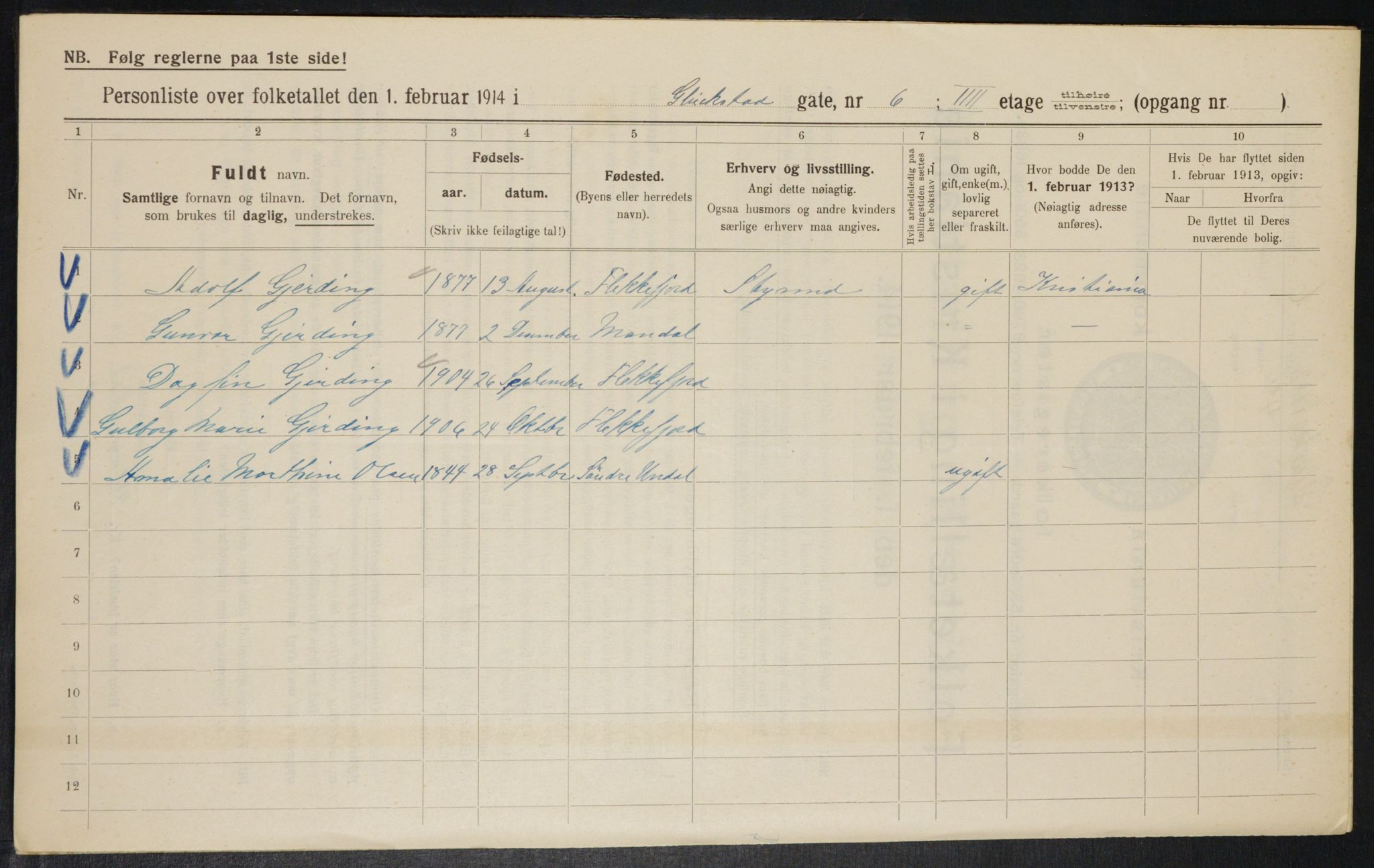 OBA, Municipal Census 1914 for Kristiania, 1914, p. 29645